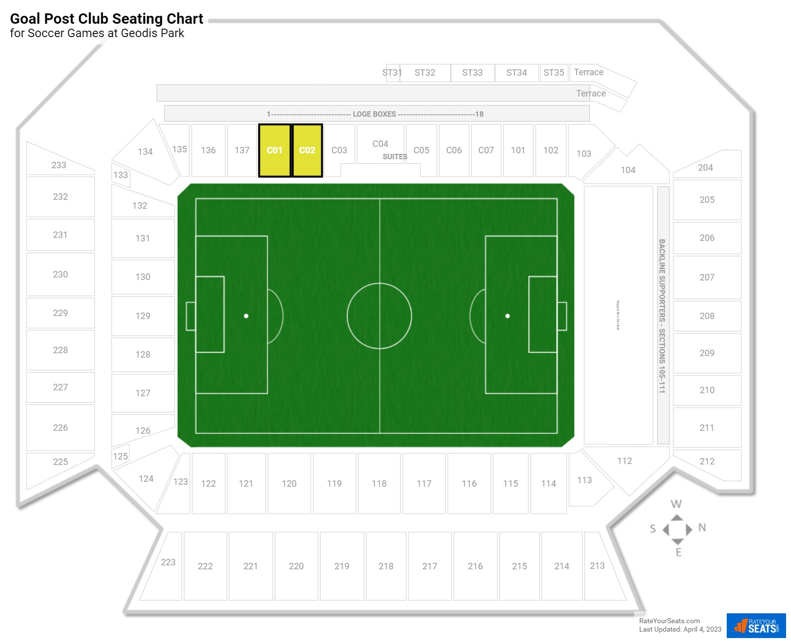 Soccer Goal Post Club Seating Chart at Geodis Park