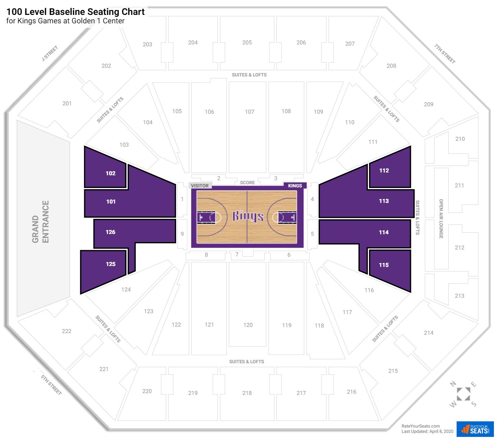 Sacramento Kings Seating Guide - Golden 1 Center ...