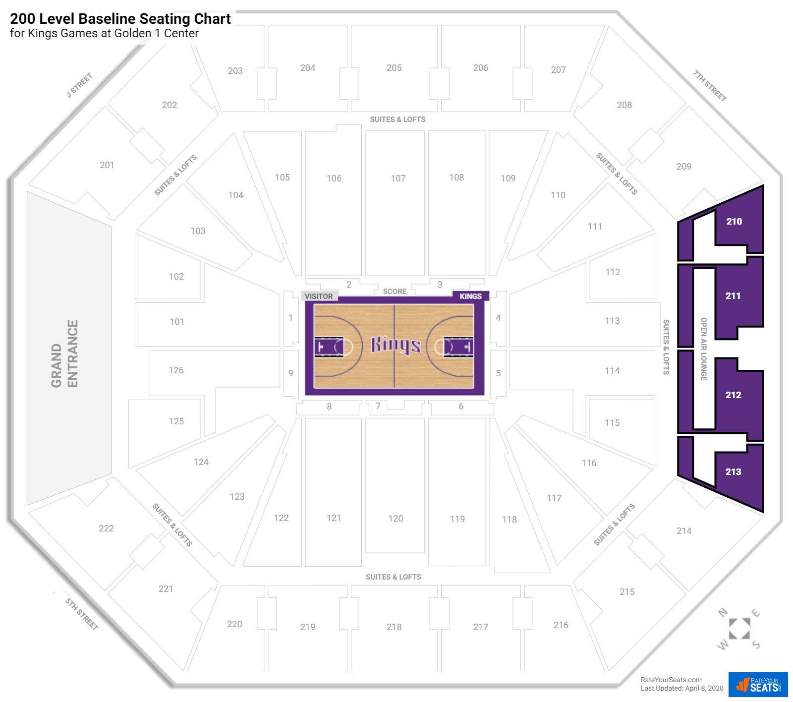 Golden 1 Center Detailed Seating Chart