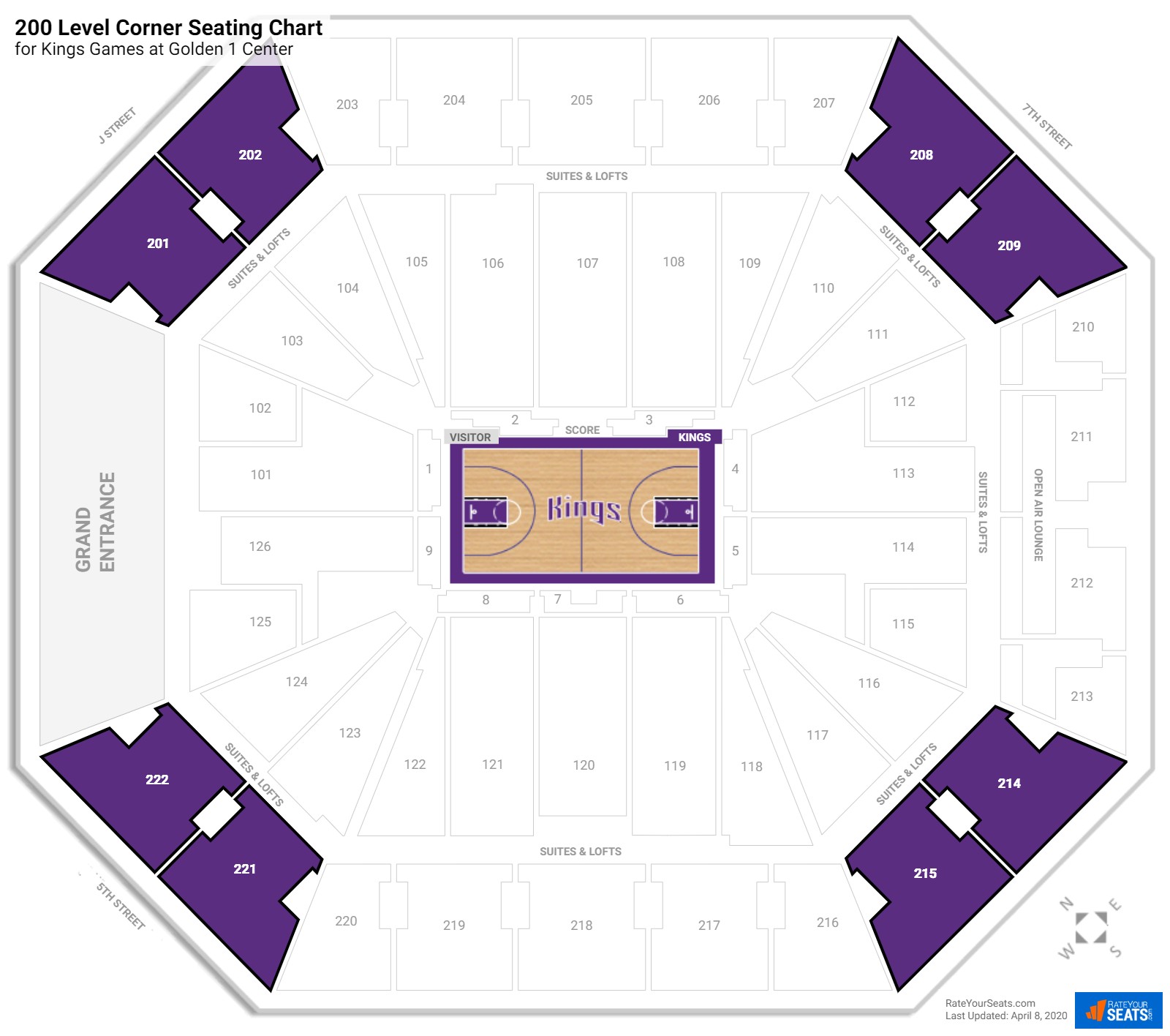 Sacramento Kings Seating Chart Golden 1 Center