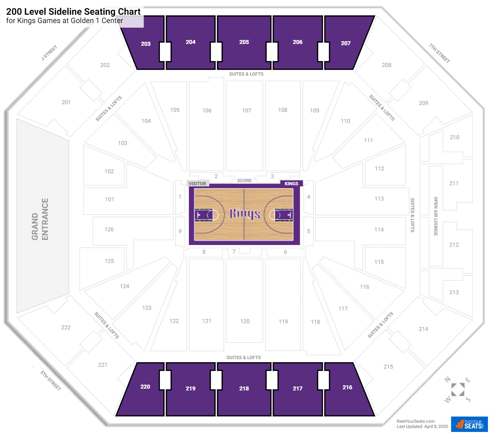 Sacramento Kings Golden 1 Center Seating Chart