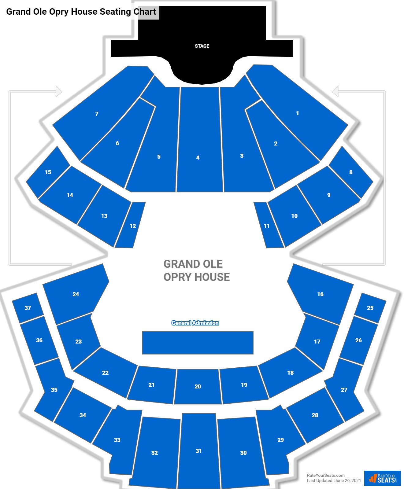 Grand Ole Opry House Theater Seating Chart
