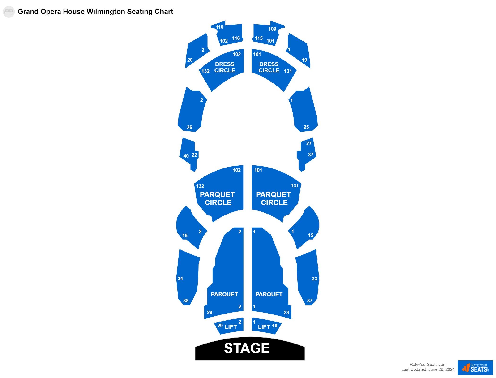 Interactive seating chart Comedy seating chart at Grand Opera House Wilmington