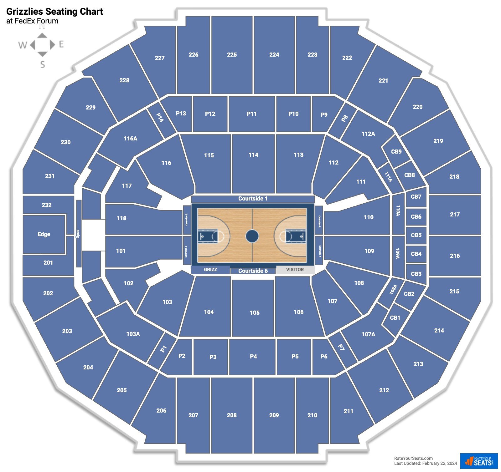 Memphis Grizzlies Seating Chart at FedEx Forum