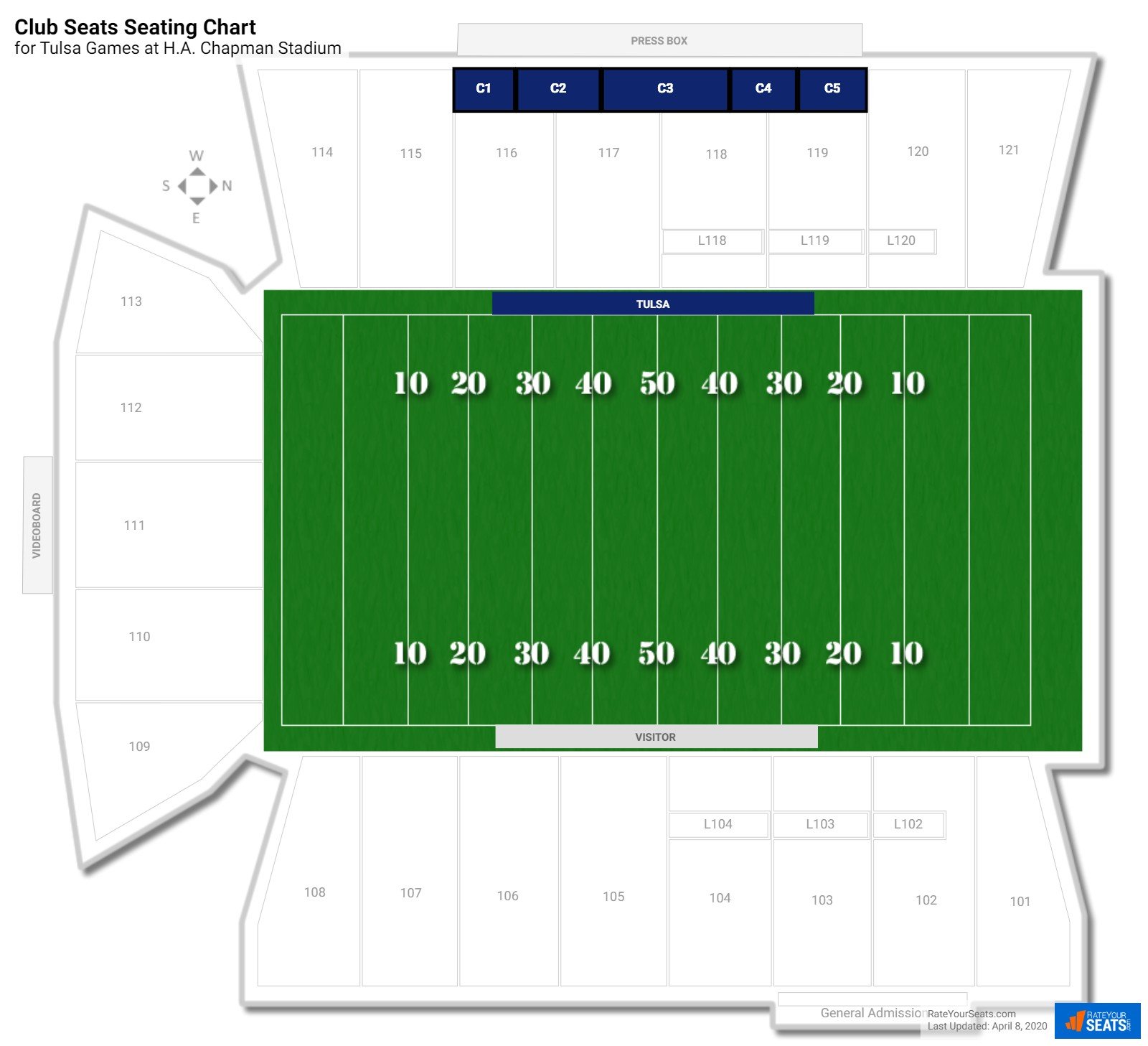 h a chapman stadium tulsa seating guide rateyourseats com golden one seating chart with rows