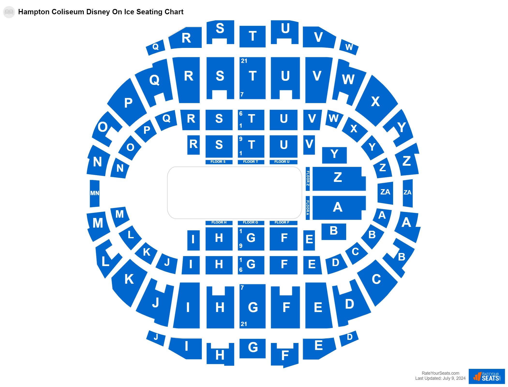 Interactive seating chart Family seating chart at Hampton Coliseum