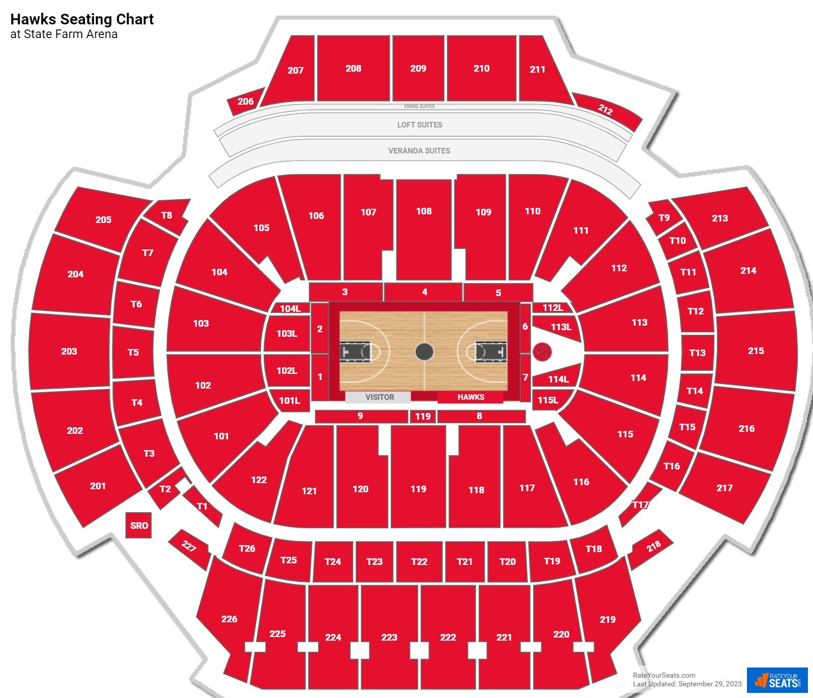 Atlanta Hawks Seating Chart at State Farm Arena