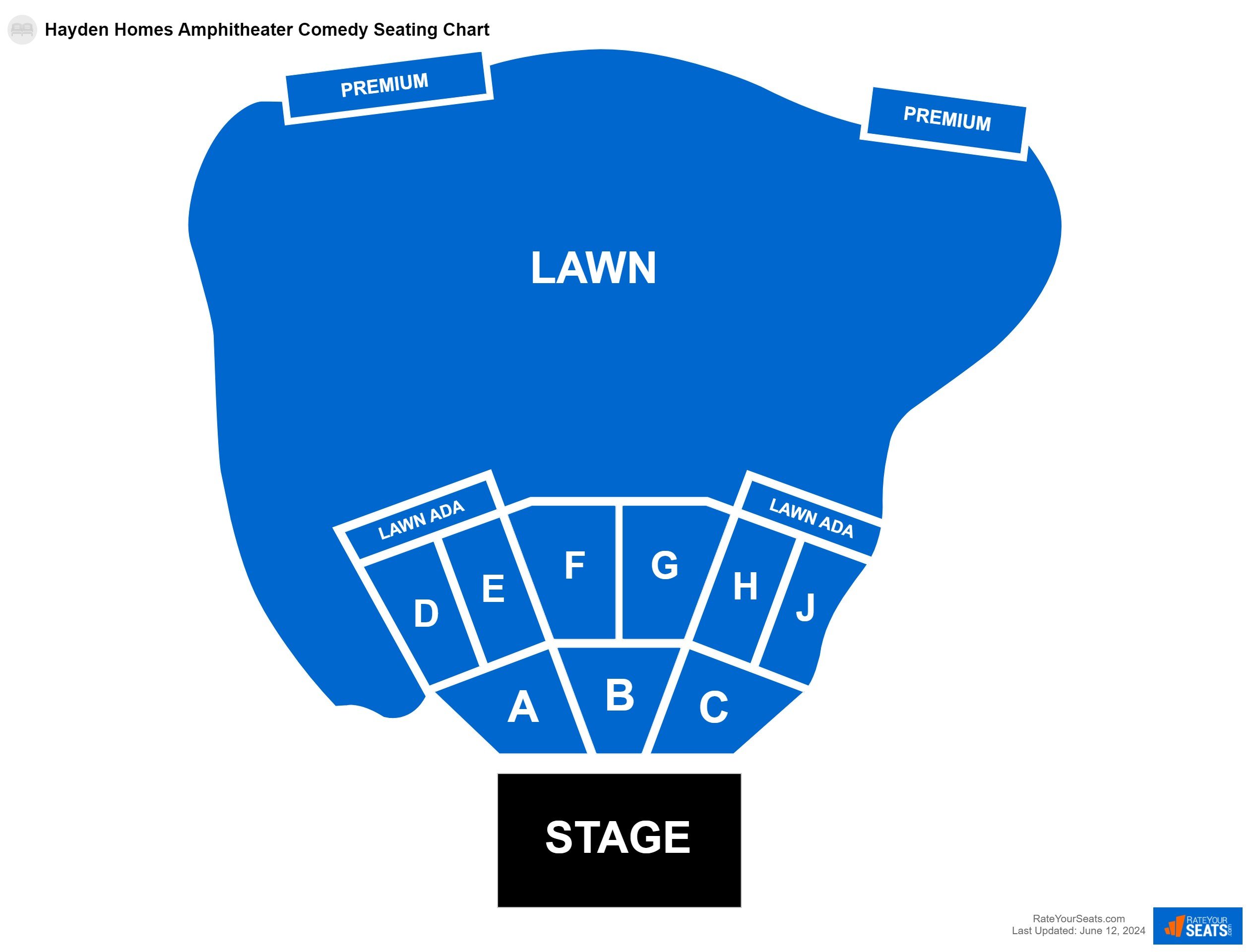 Interactive seating chart Comedy seating chart at Hayden Homes Amphitheater