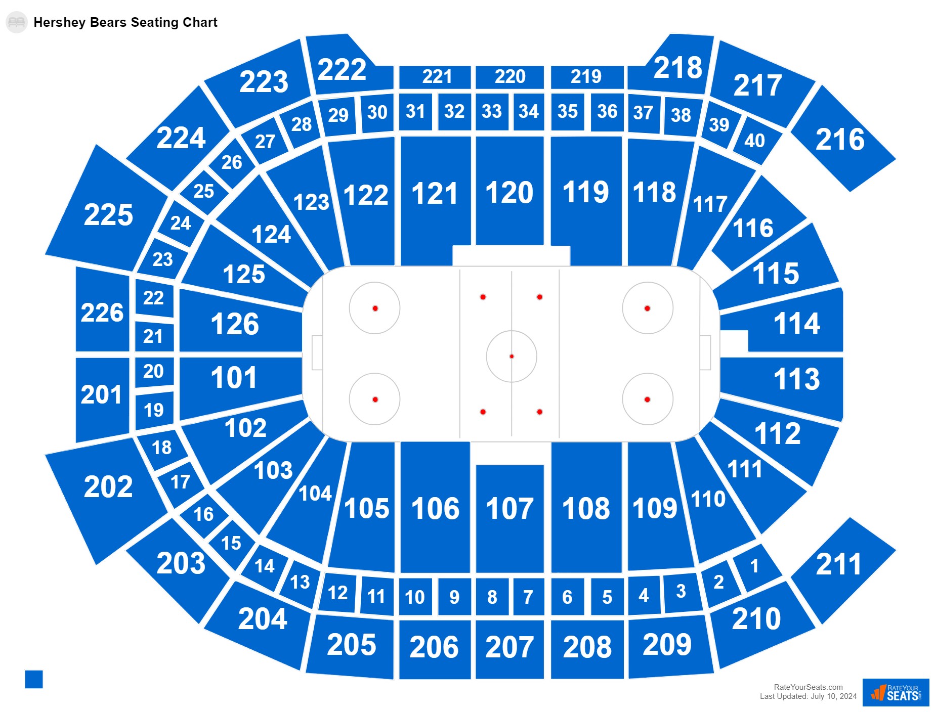 Interactive seating chart Hockey seating chart at Giant Center