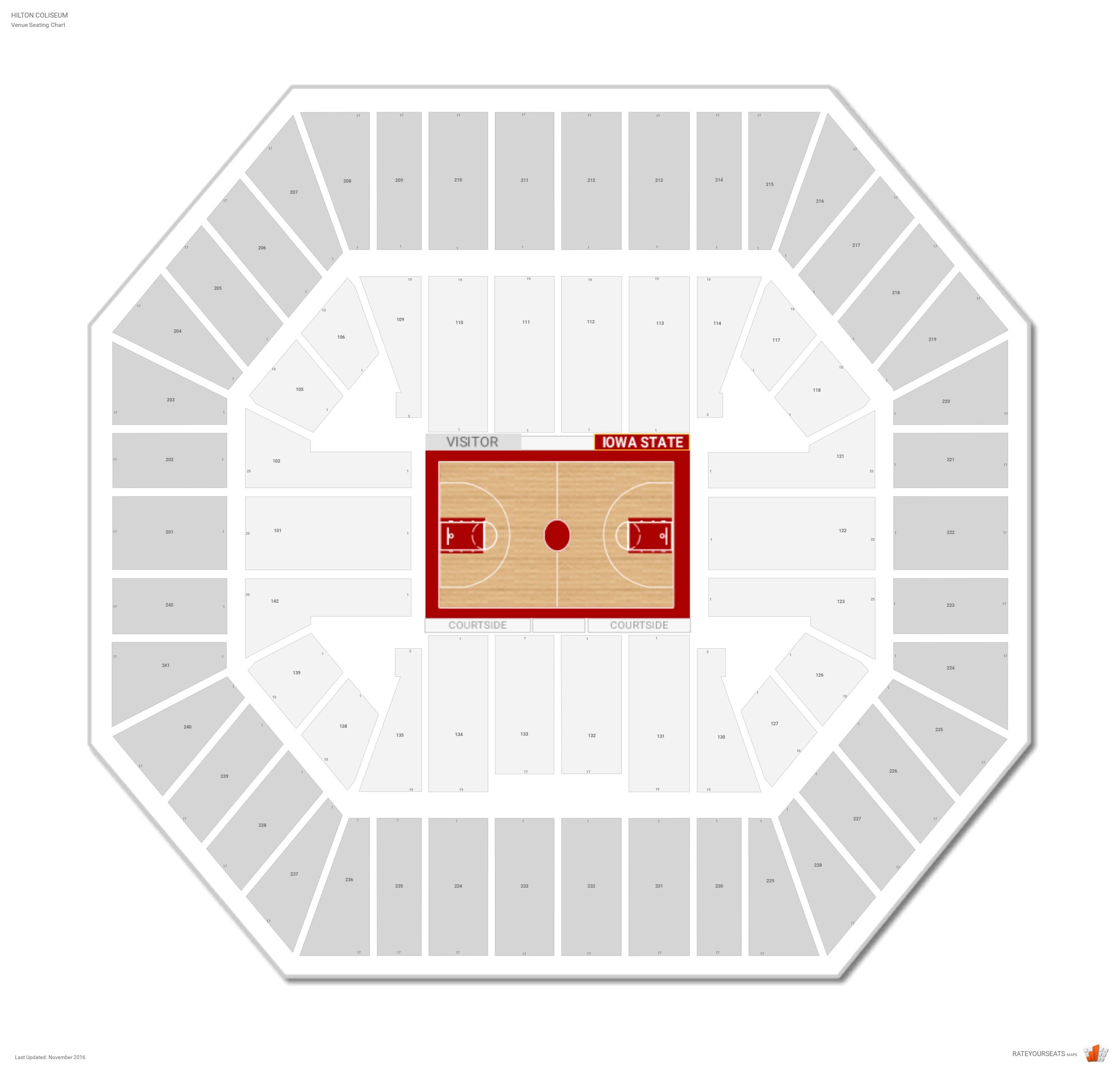 Hilton Coliseum Seating Chart Men S Basketball