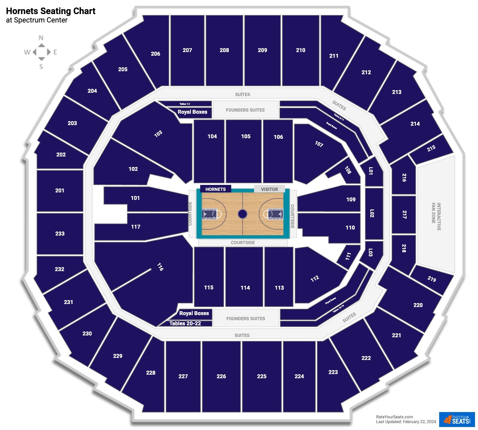 Charlotte Hornets Seating Chart at Spectrum Center