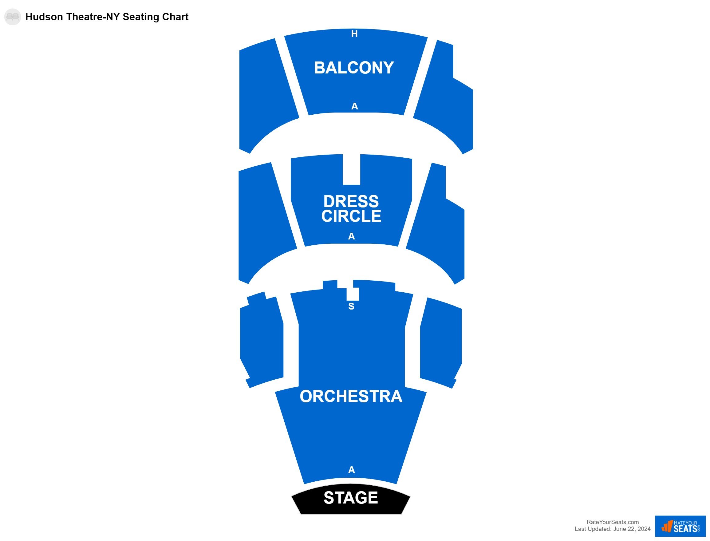 Interactive seating chart Theater seating chart at Hudson Theatre-NY