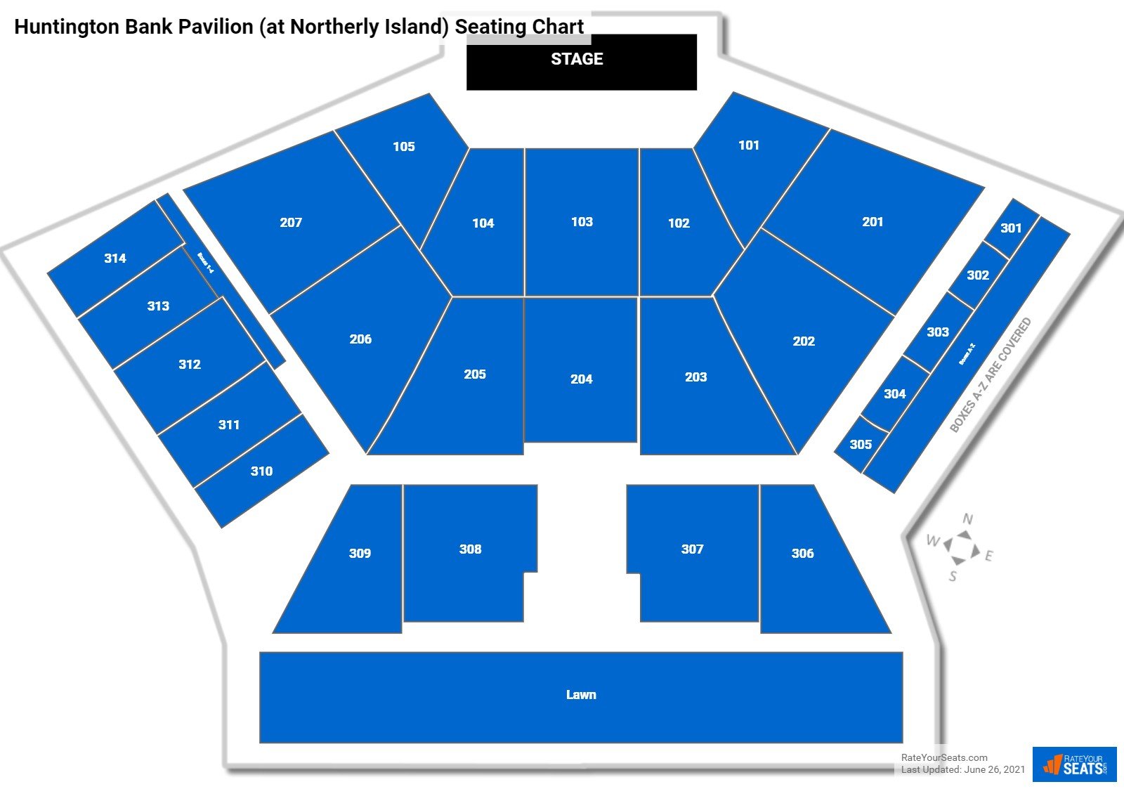 Huntington Bank Pavilion (at Northerly Island) Concert Seating Chart
