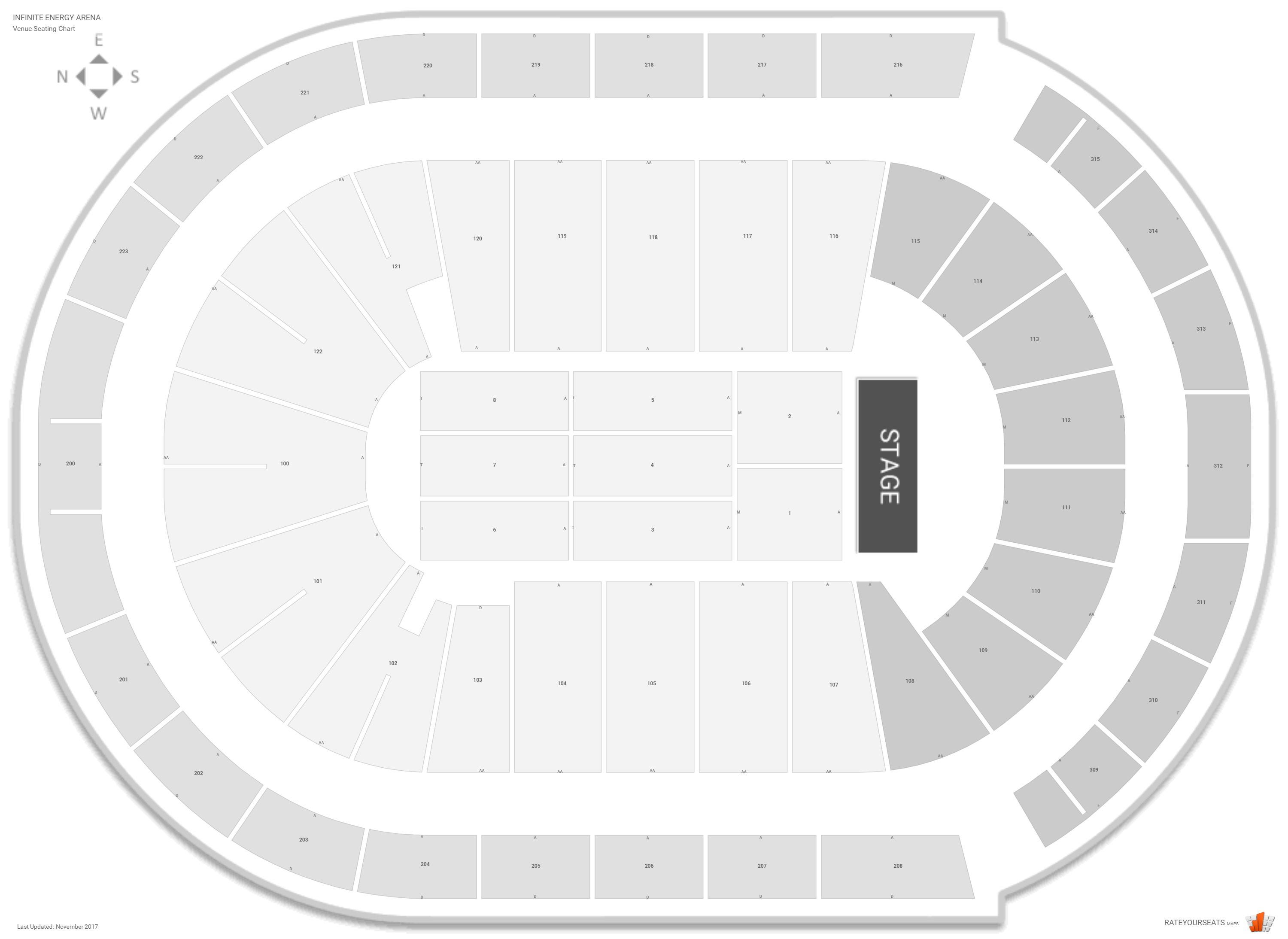 Gwinnett Arena Detailed Seating Chart