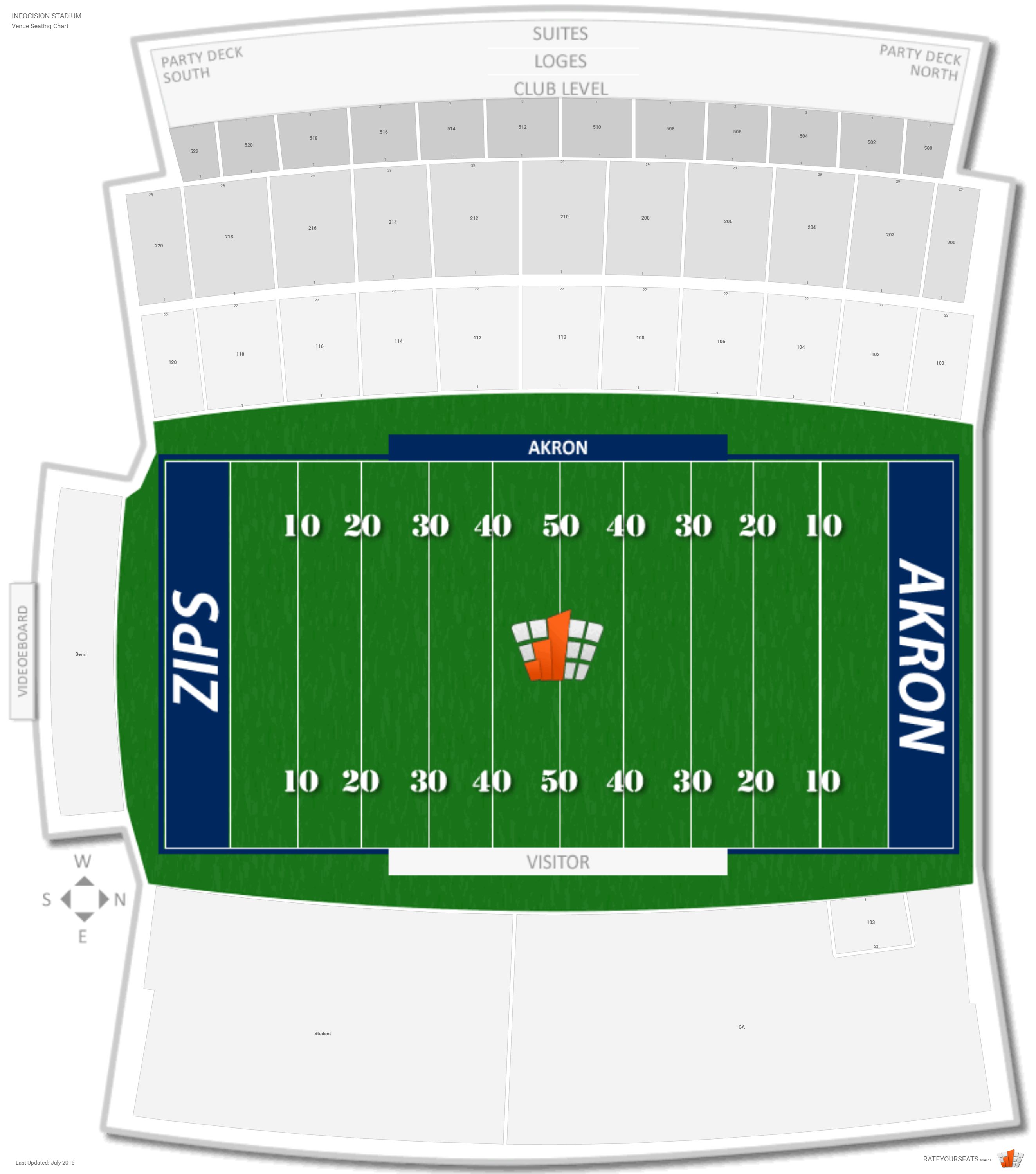 Fawcett Stadium Canton Ohio Seating Chart