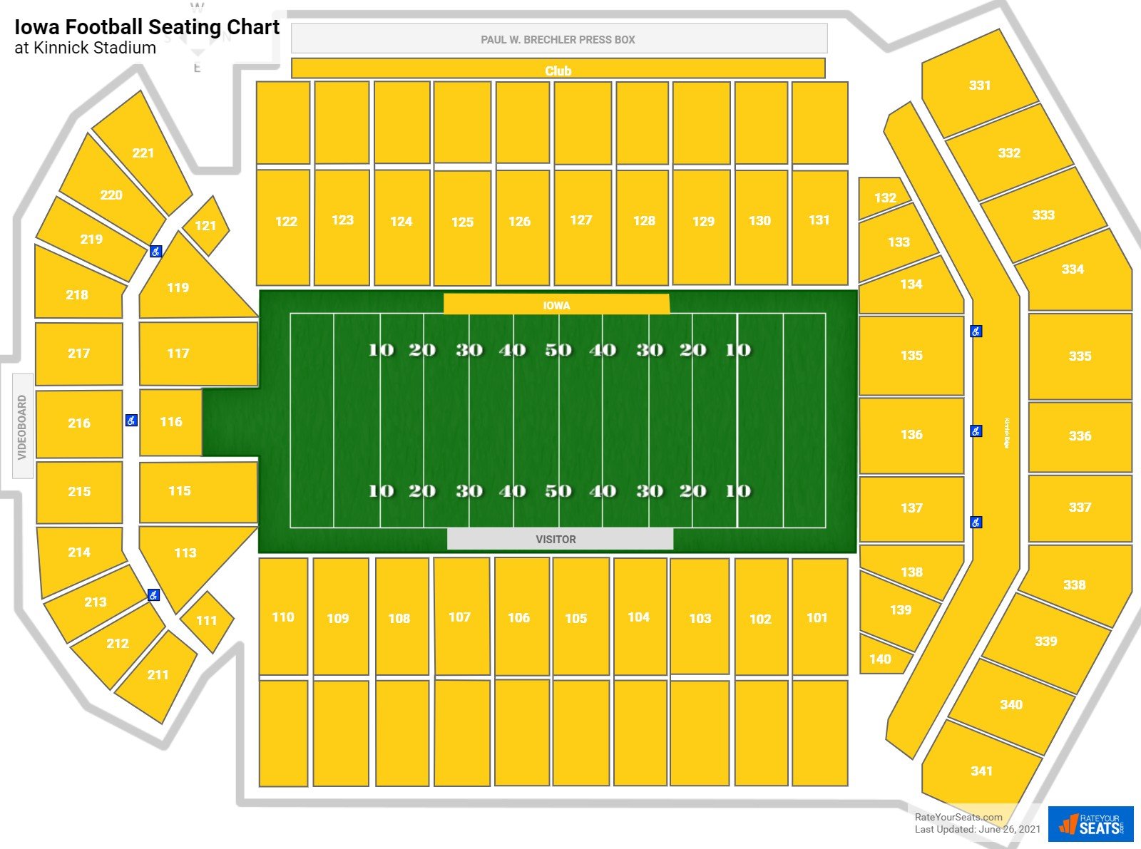 Iowa Hawkeyes Seating Chart at Kinnick Stadium