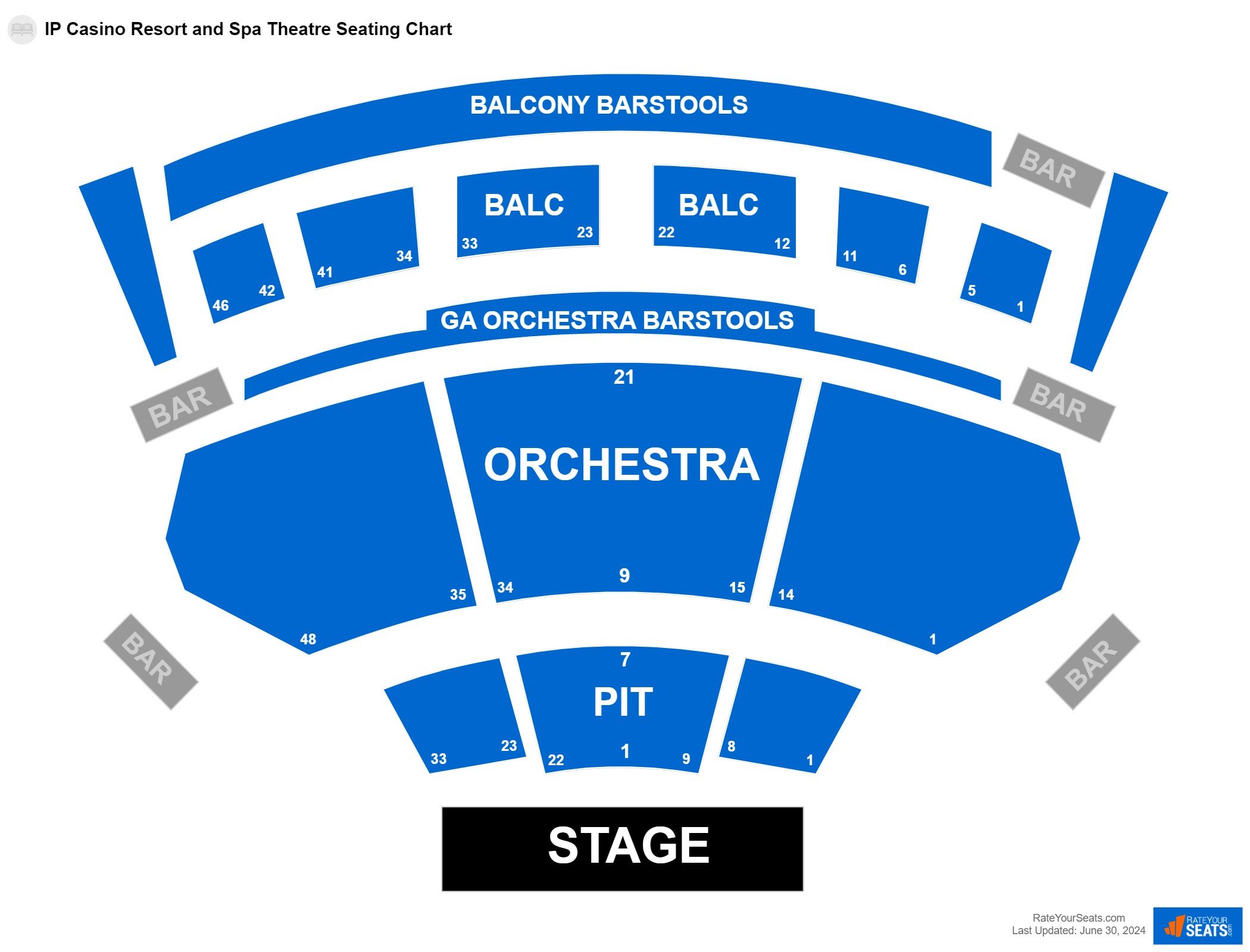 Interactive seating chart Concert seating chart at IP Casino Resort and Spa