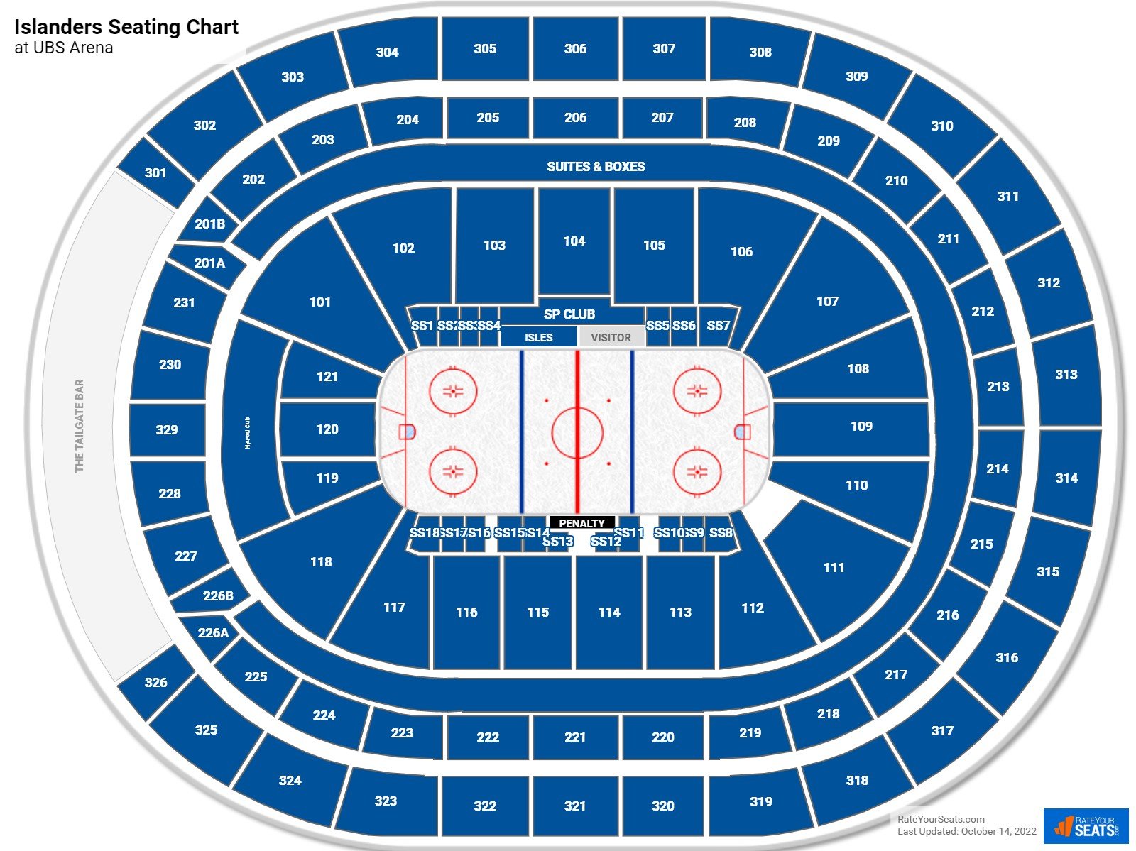 New York Islanders Seating Chart at UBS Arena