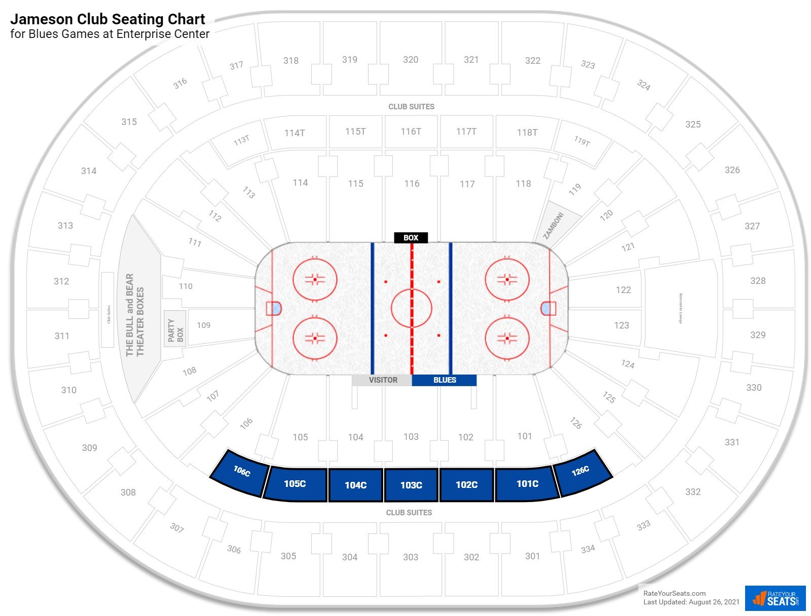 Rinkside Club 105, Row C, Arizona Coyotes at St. Louis Blues