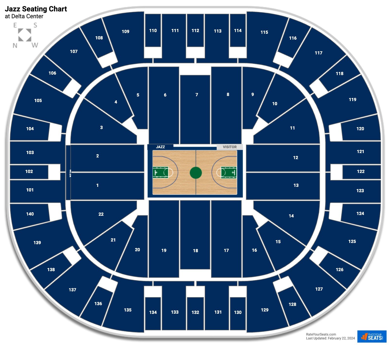 Utah Jazz Seating Chart at Vivint Arena