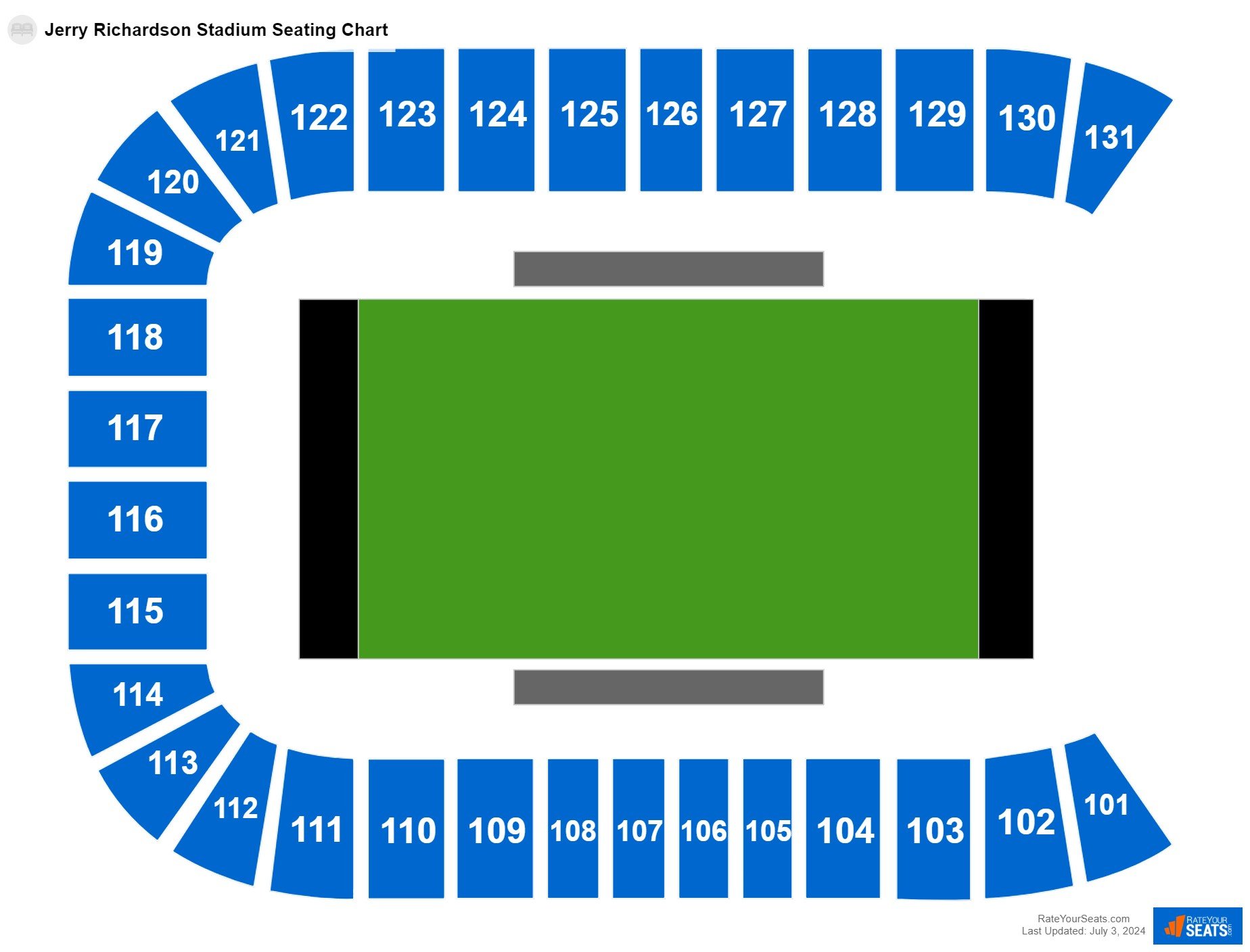 Interactive seating chart Football seating chart at Jerry Richardson Stadium