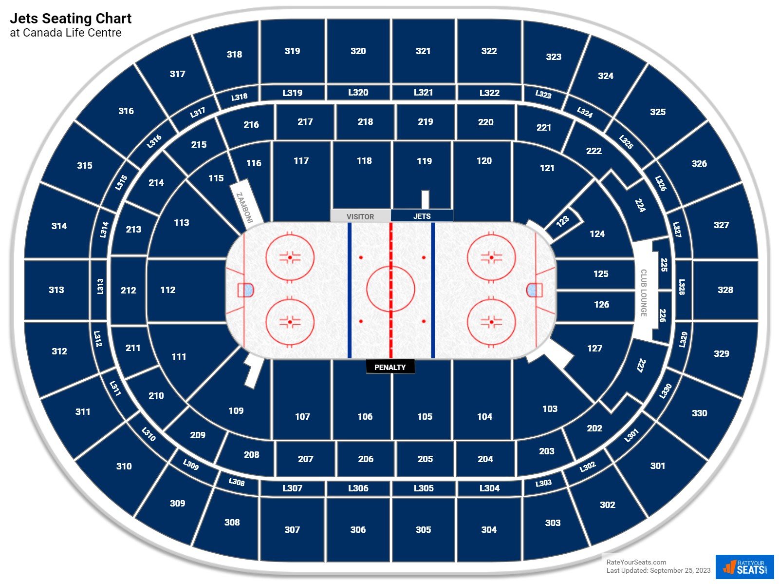 Winnipeg Jets Seating Chart at Canada Life Centre