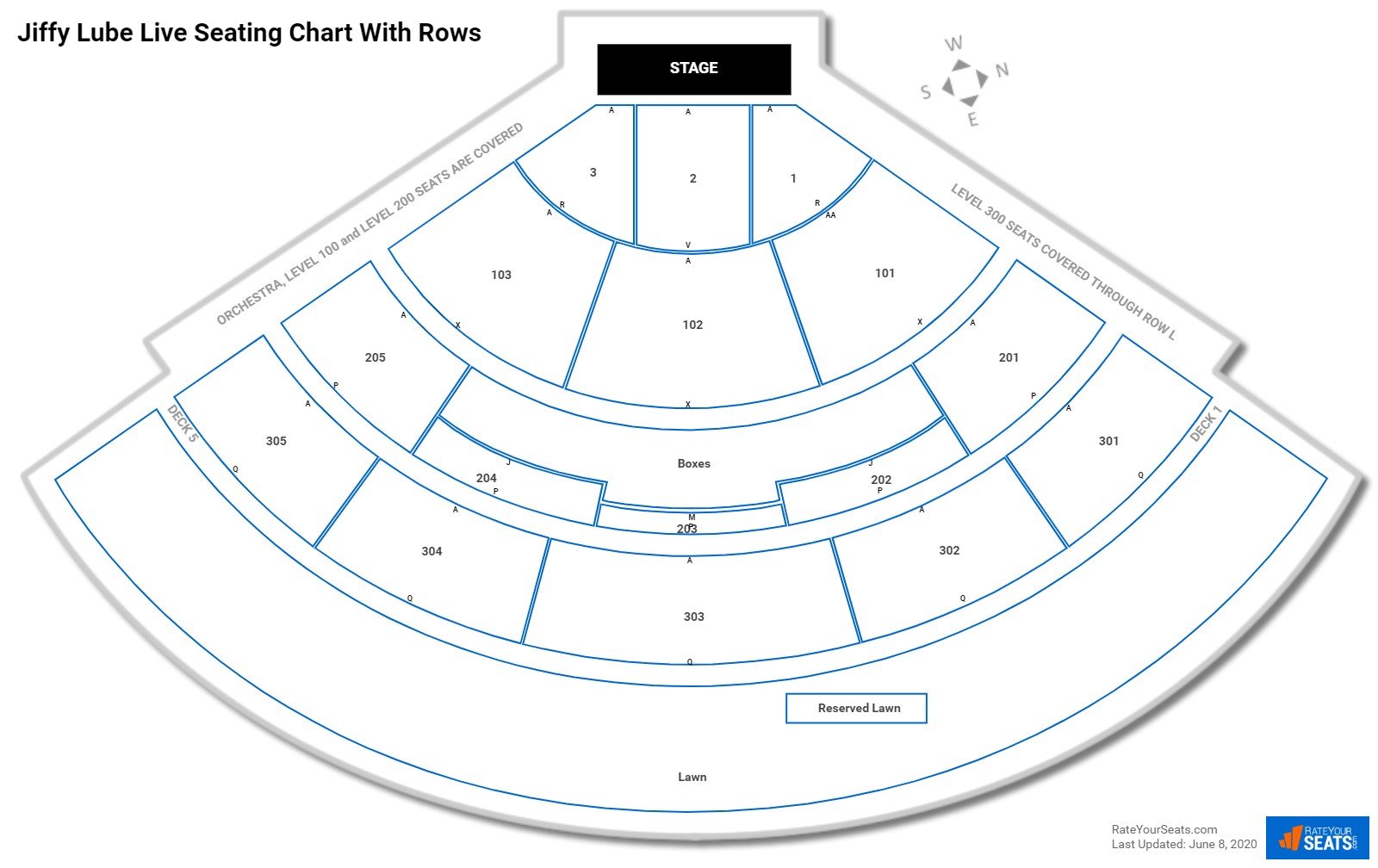 Jiffy Lube Live seating chart with row numbers
