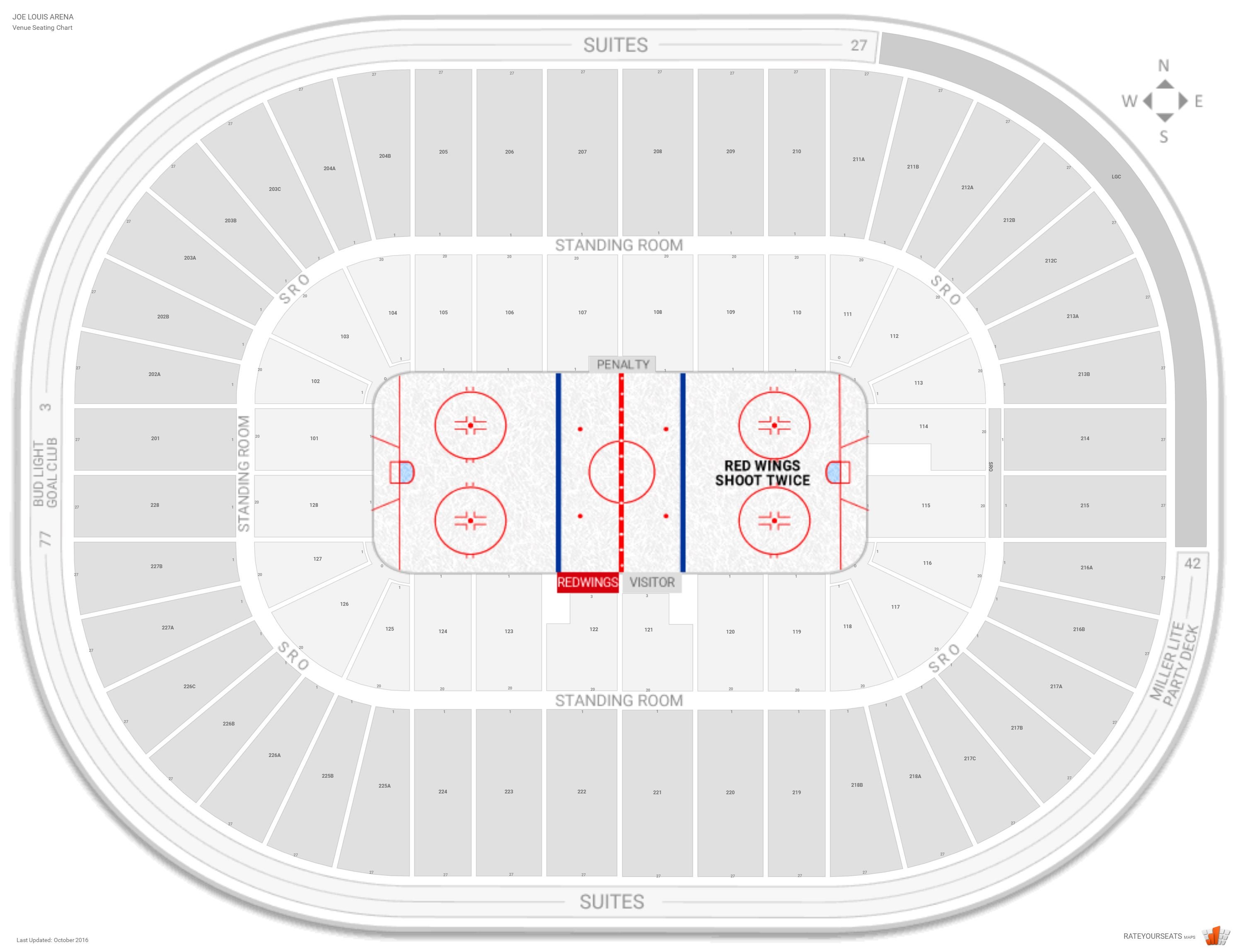 Joe Louis Arena Legends Club Seating Chart