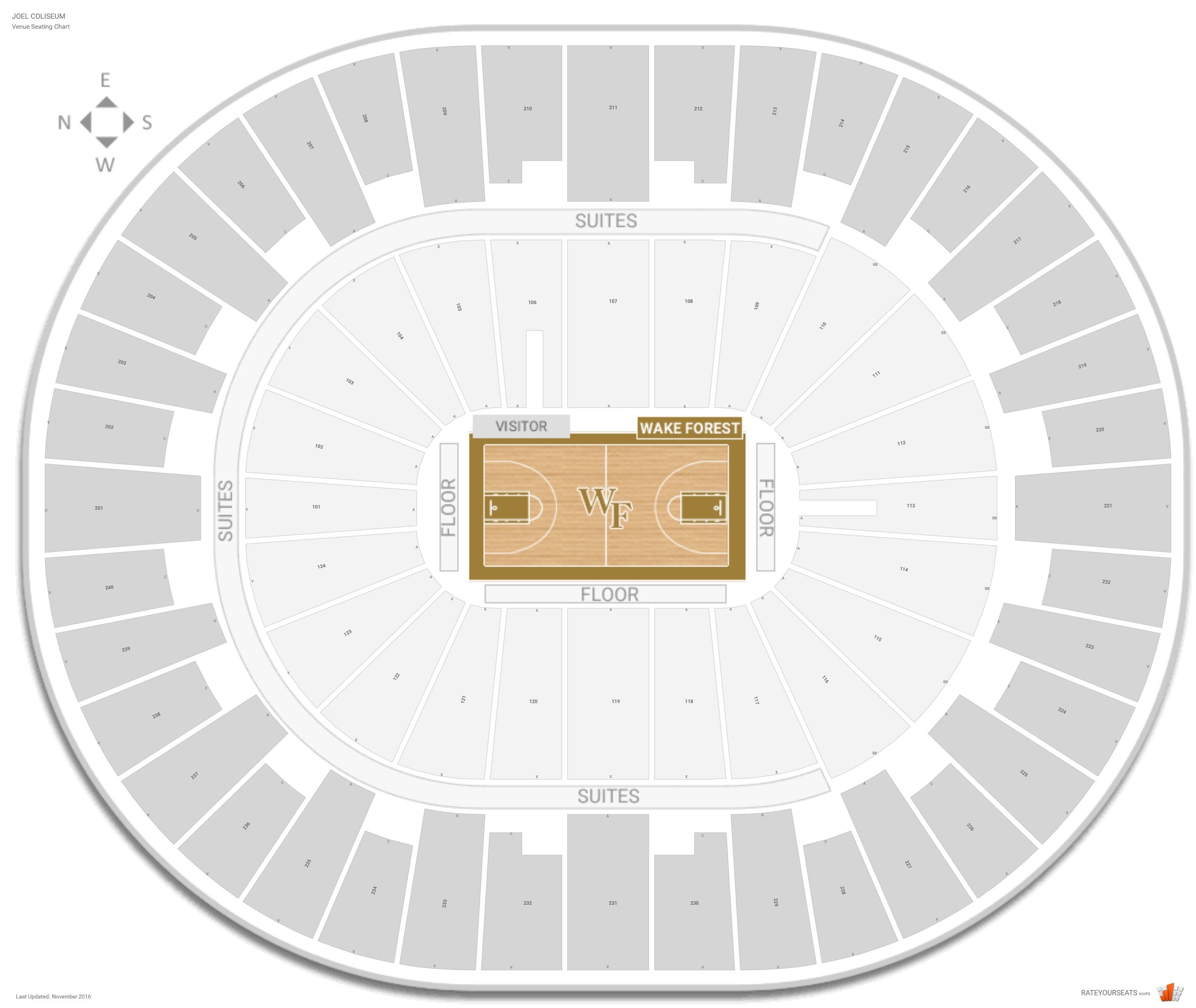 Joel Coliseum Seating Chart Basketball