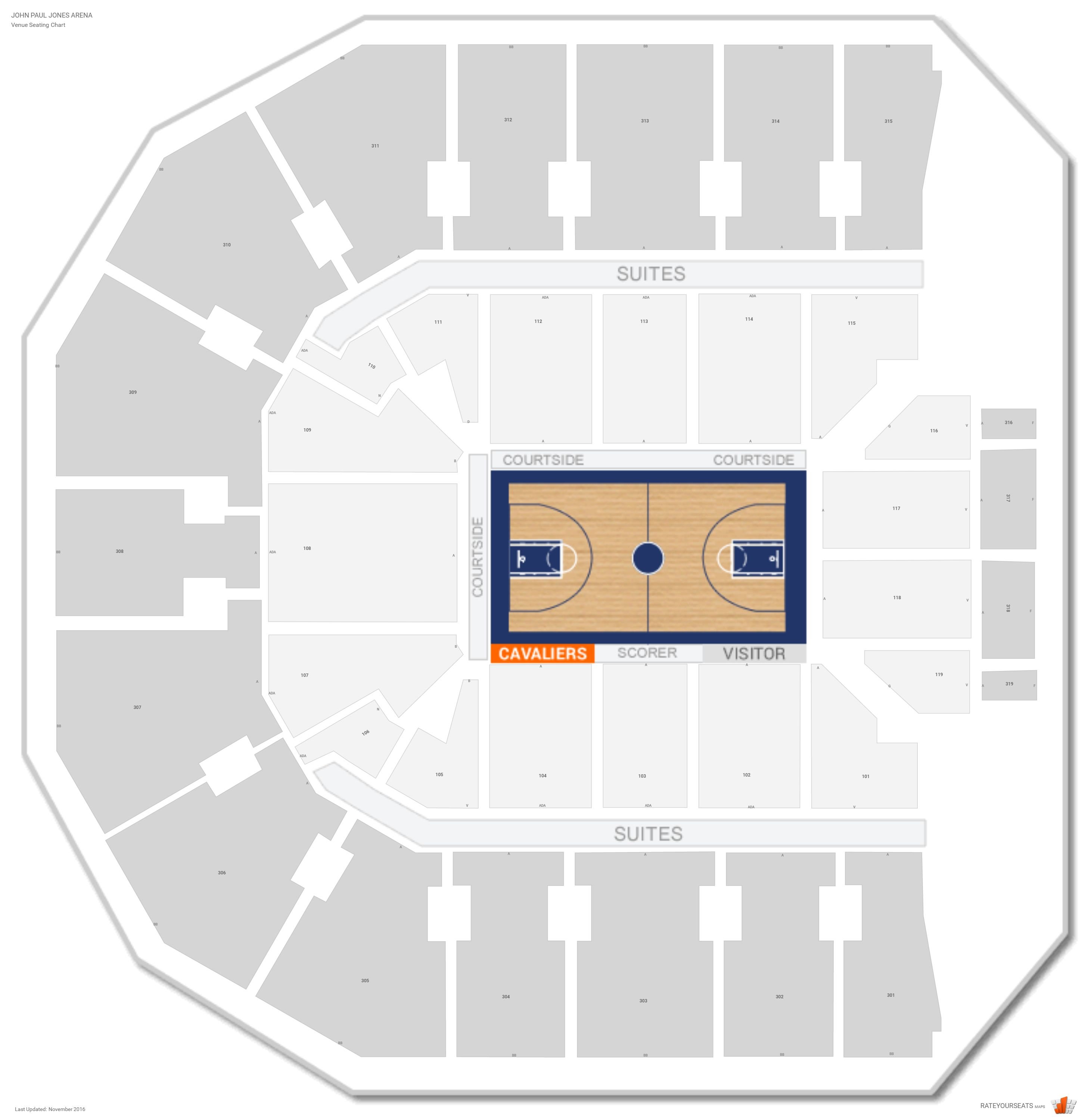 John Paul Jones Arena Seating Chart With Rows