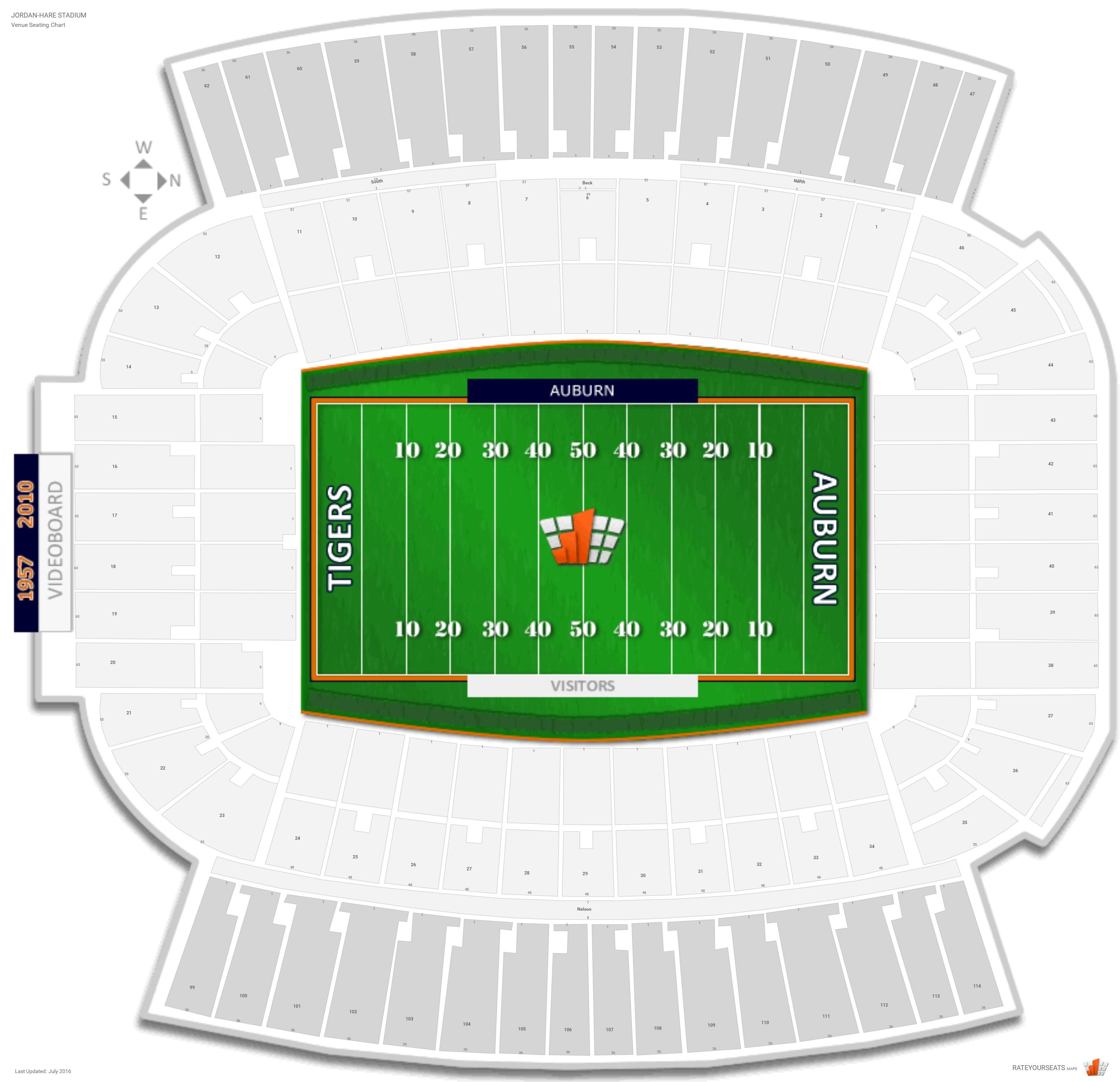 Jordan Hare Stadium Seating Chart Visitors Section