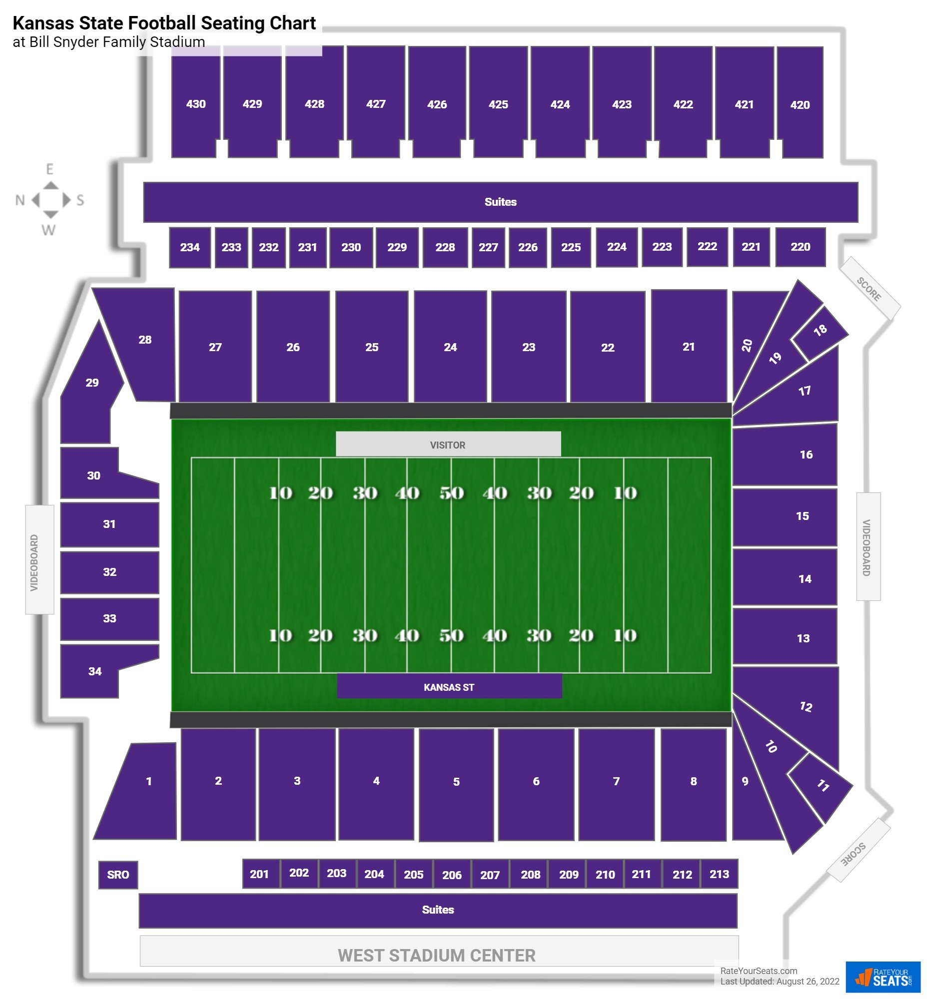 Kansas State Wildcats Seating Chart at Bill Snyder Family Stadium
