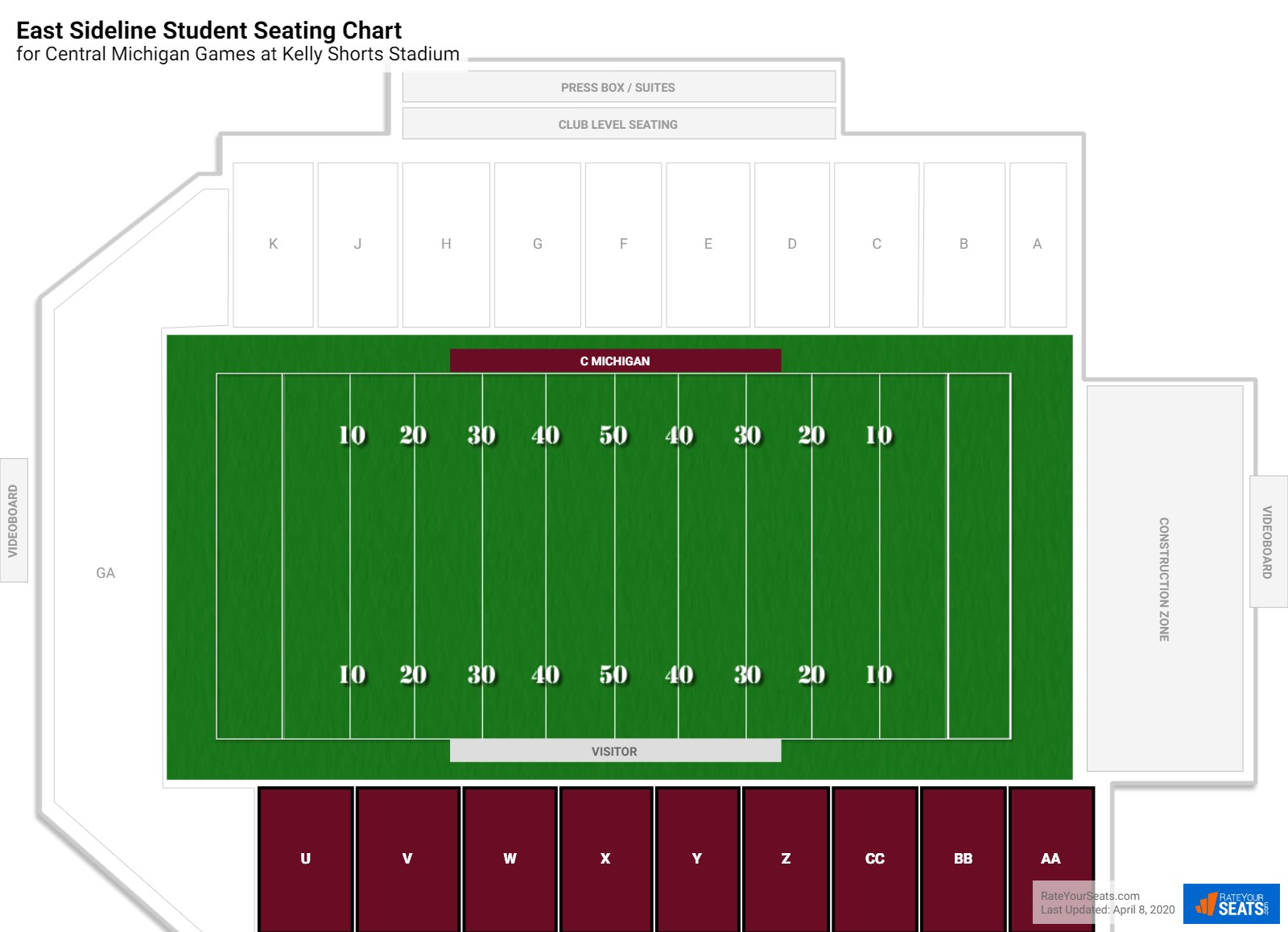 Central Michigan Football Stadium Seating Chart