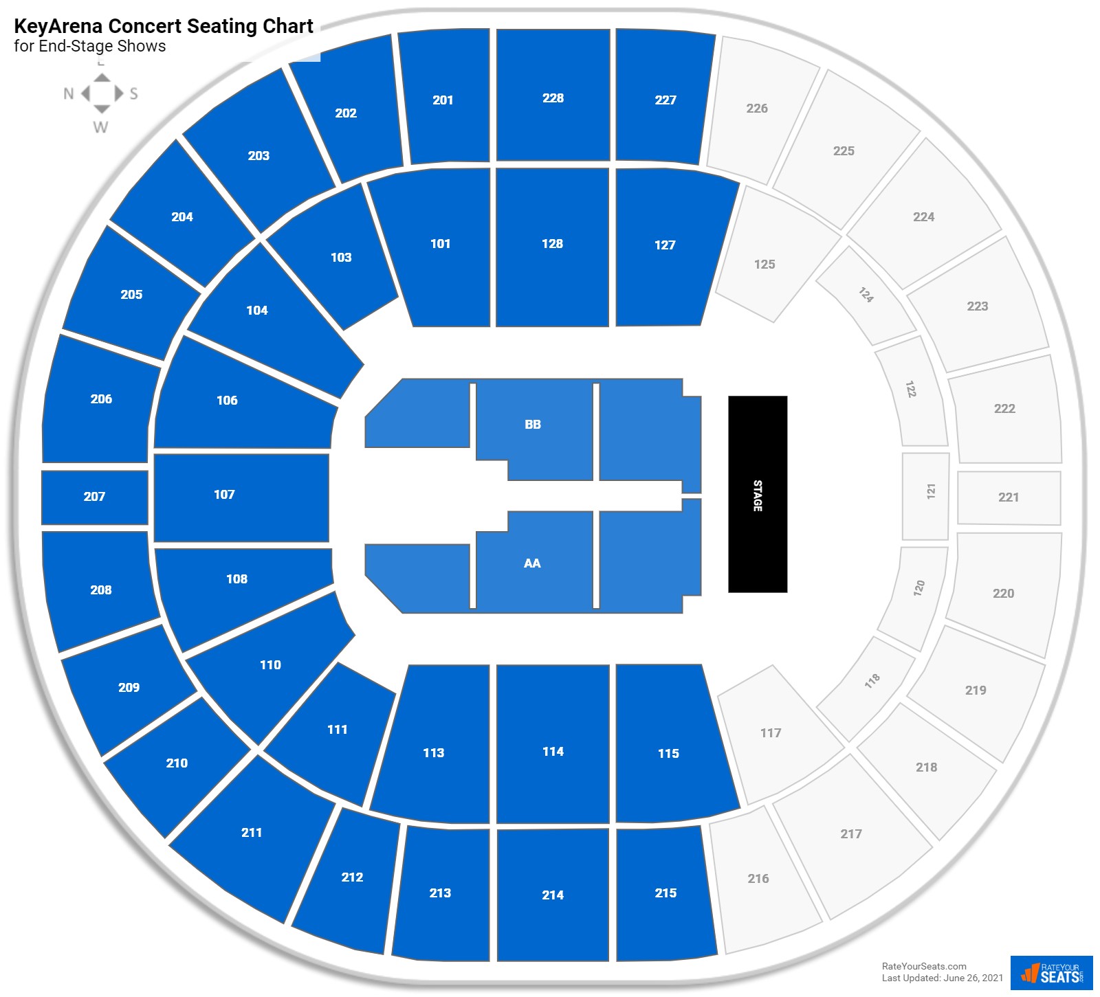 KeyArena Seating Chart for Concerts