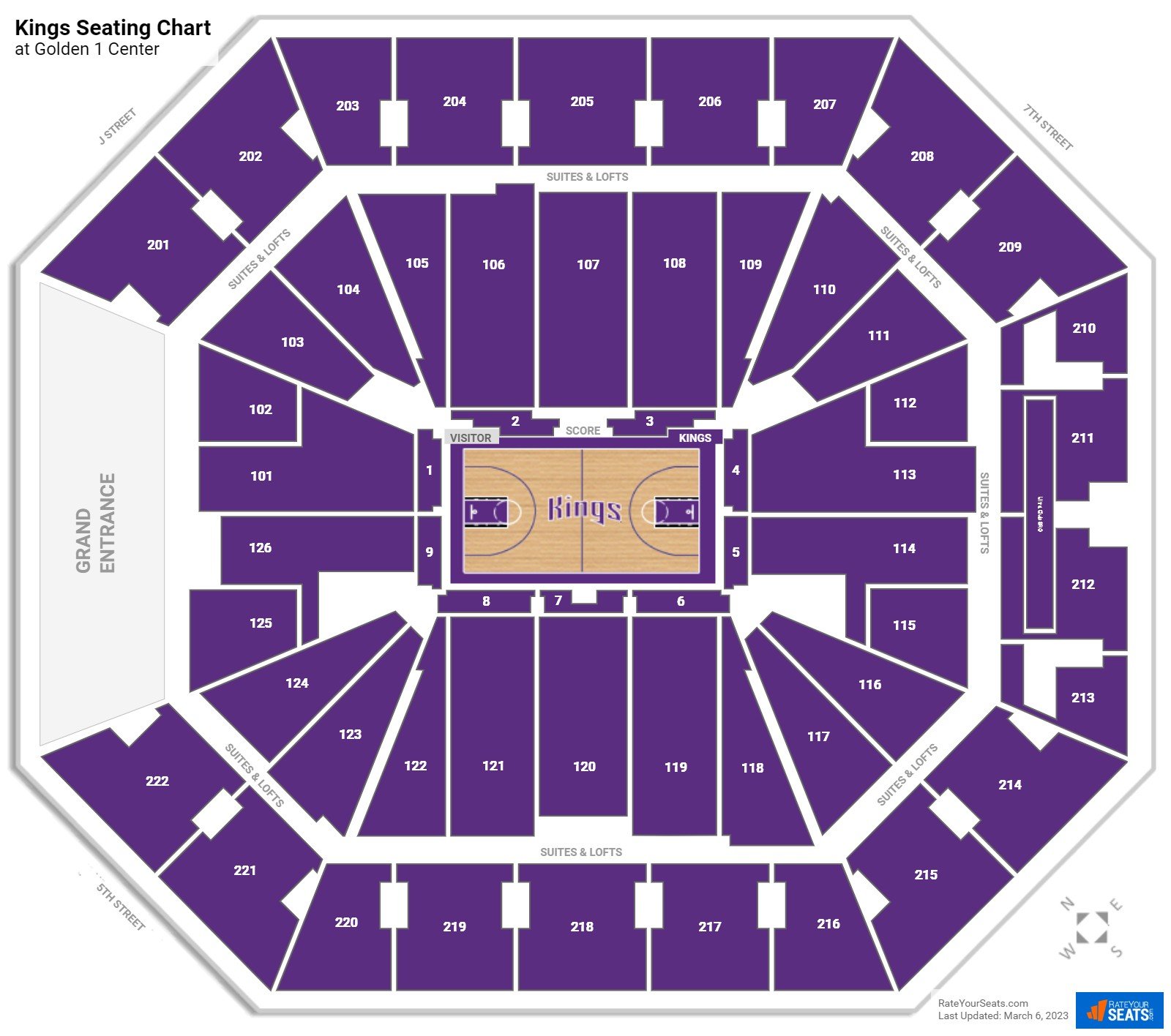 Sacramento Kings Seating Chart at Golden 1 Center