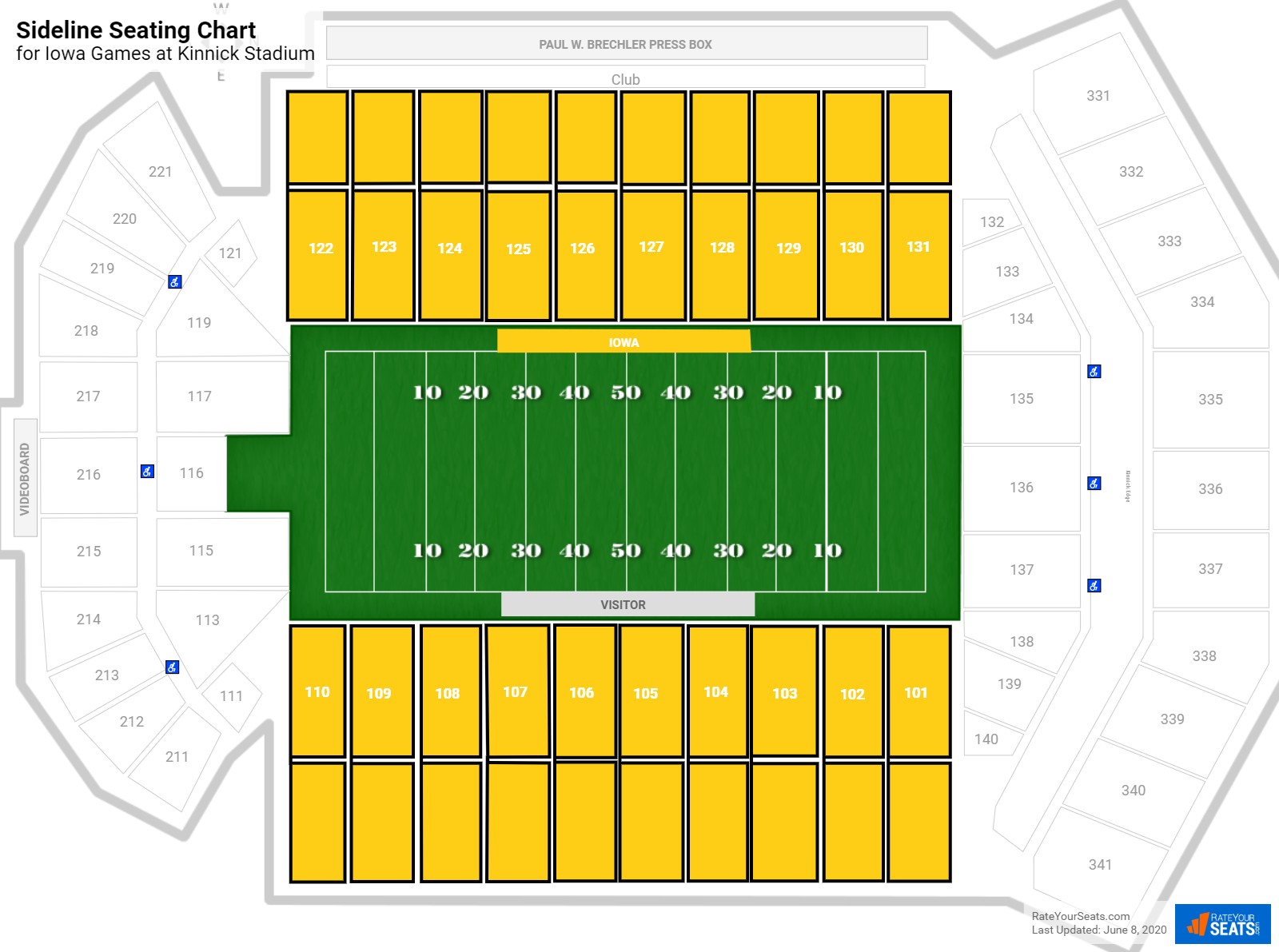 Seating Chart Kinnick Stadium Iowa City