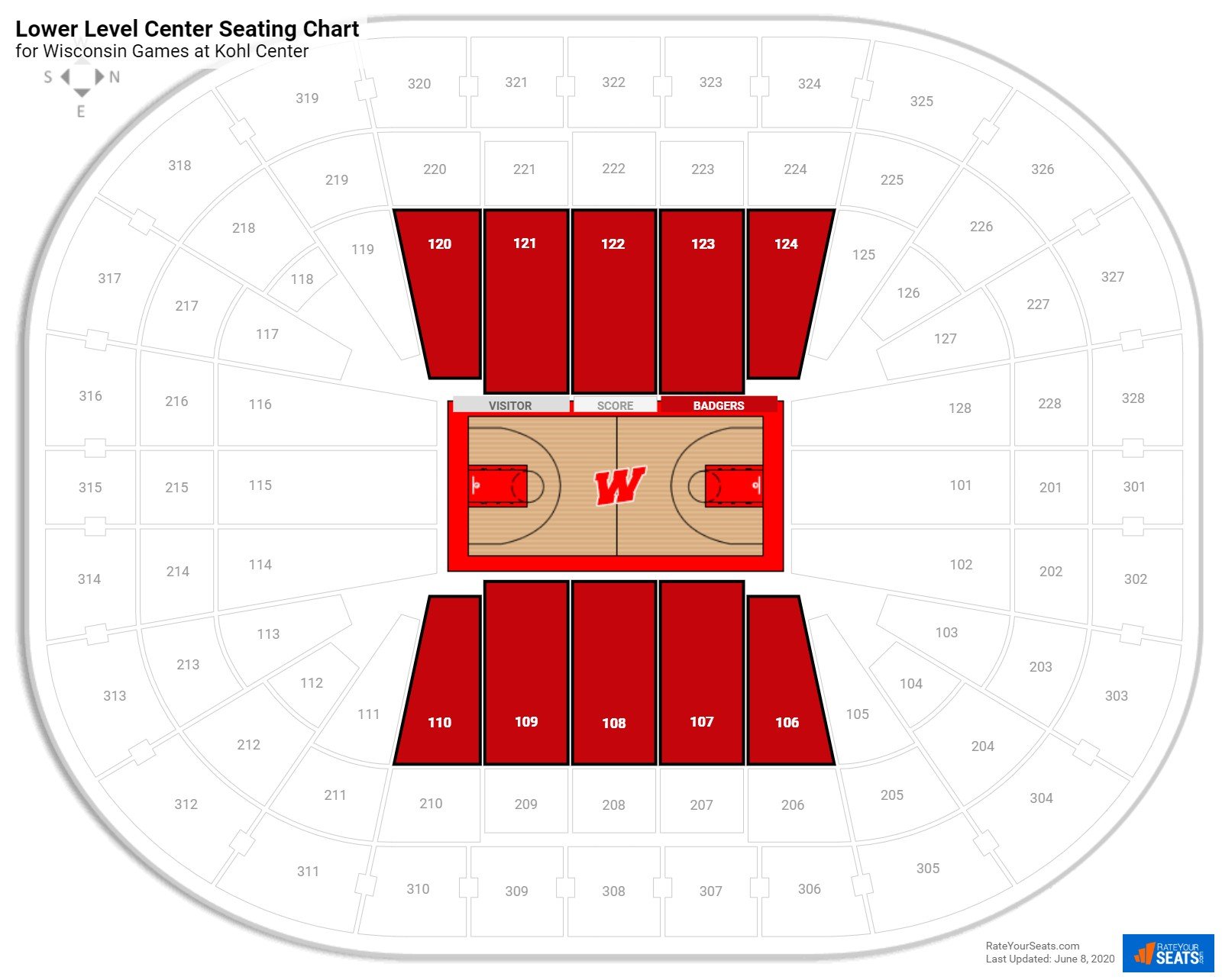 Kohl Center Hockey Seating Chart With Rows