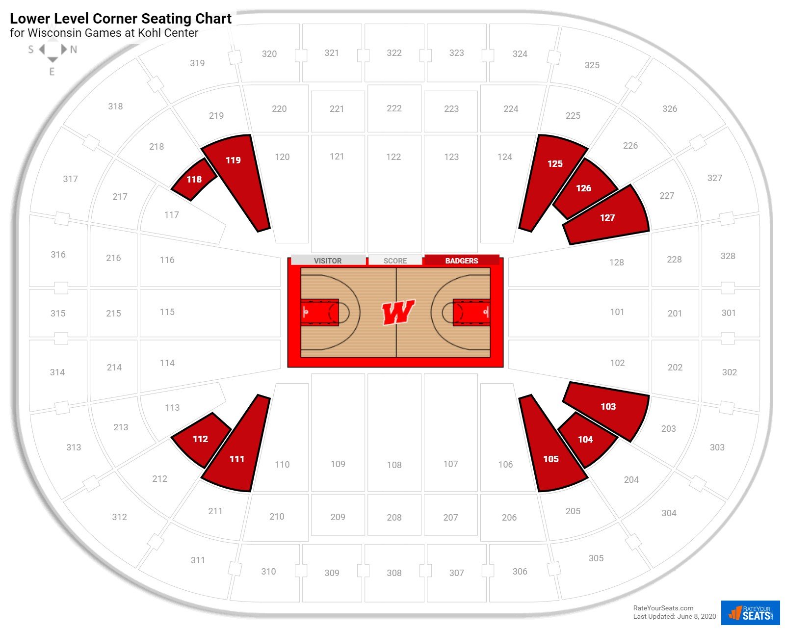 Kohl Center Seating Chart With Rows And Seat Numbers