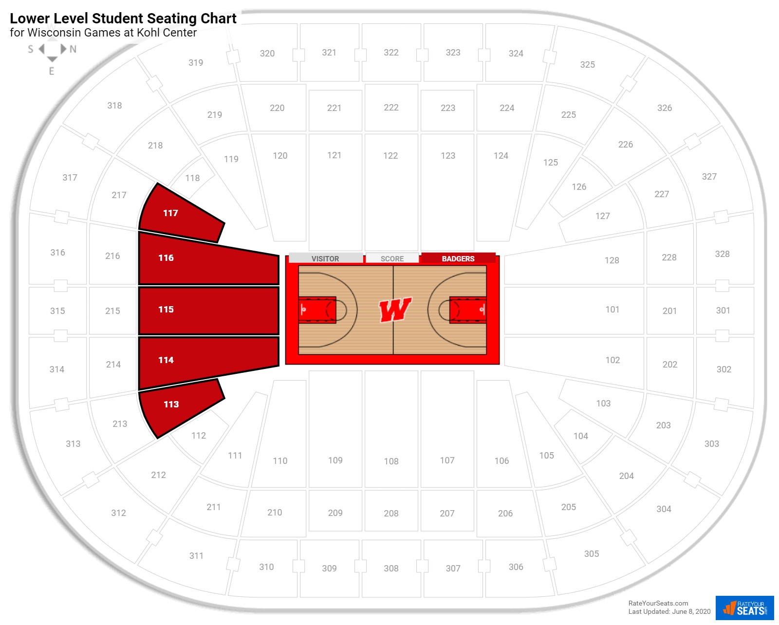 Kohl Center Student Section Seating Chart