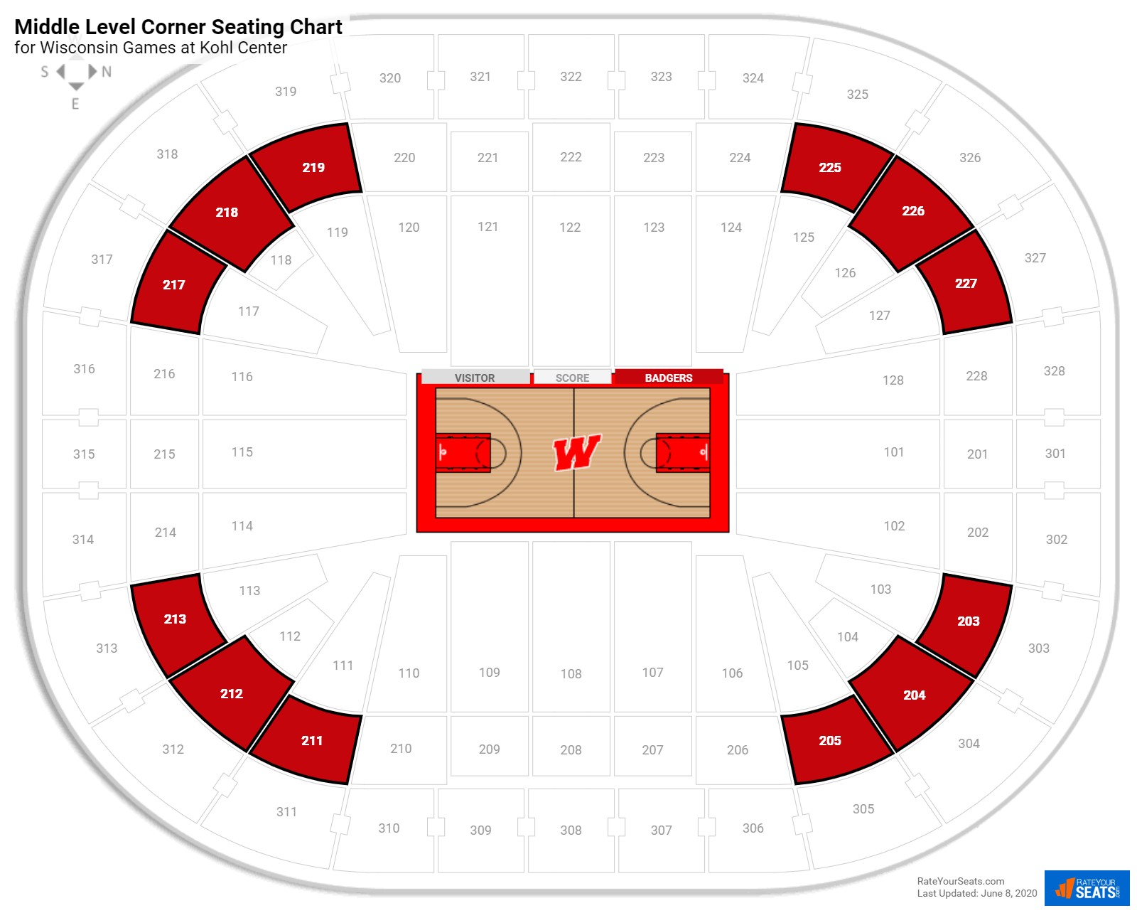 Kohl Center Seating Chart With Rows And Seat Numbers