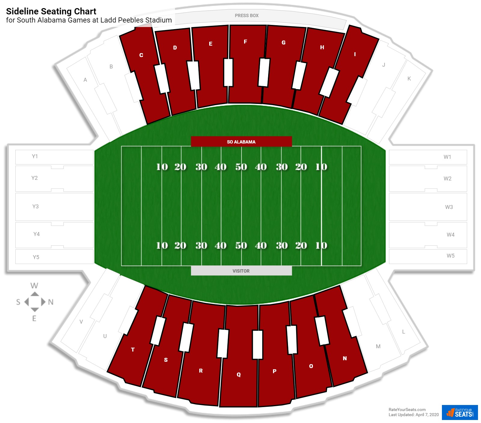 Ladd Peebles Stadium Sideline Football Seating
