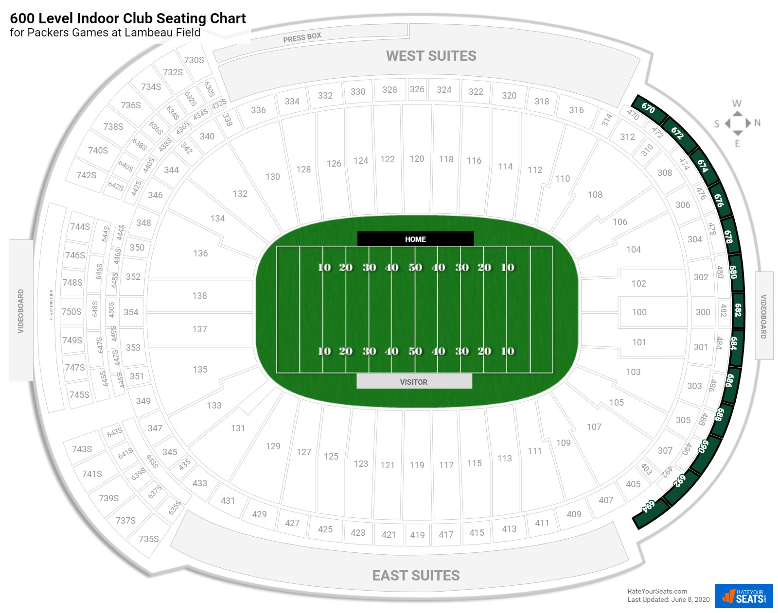 Green Bay Packers Stadium Seating Chart