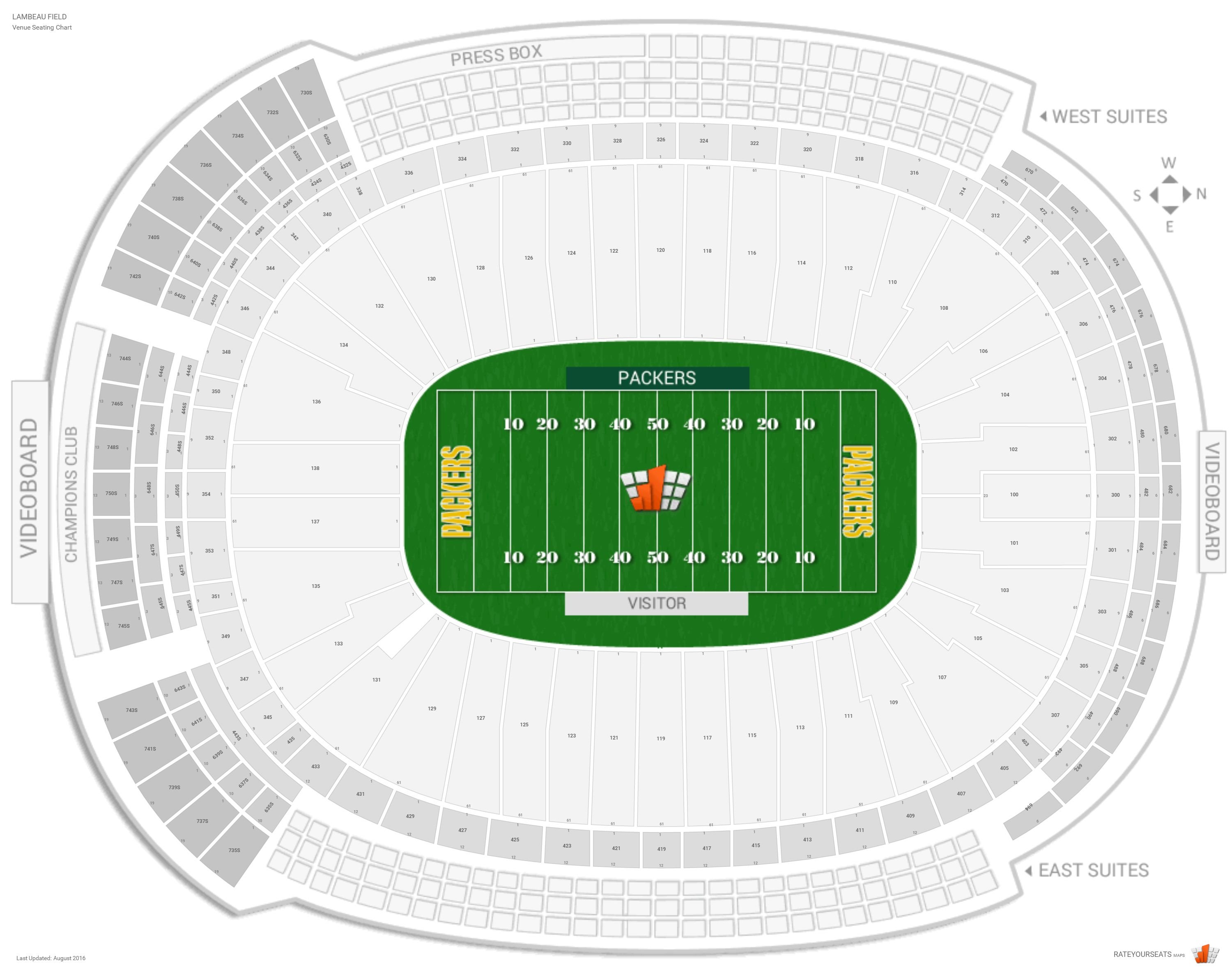 Lambeau Field South Endzone Seating Chart