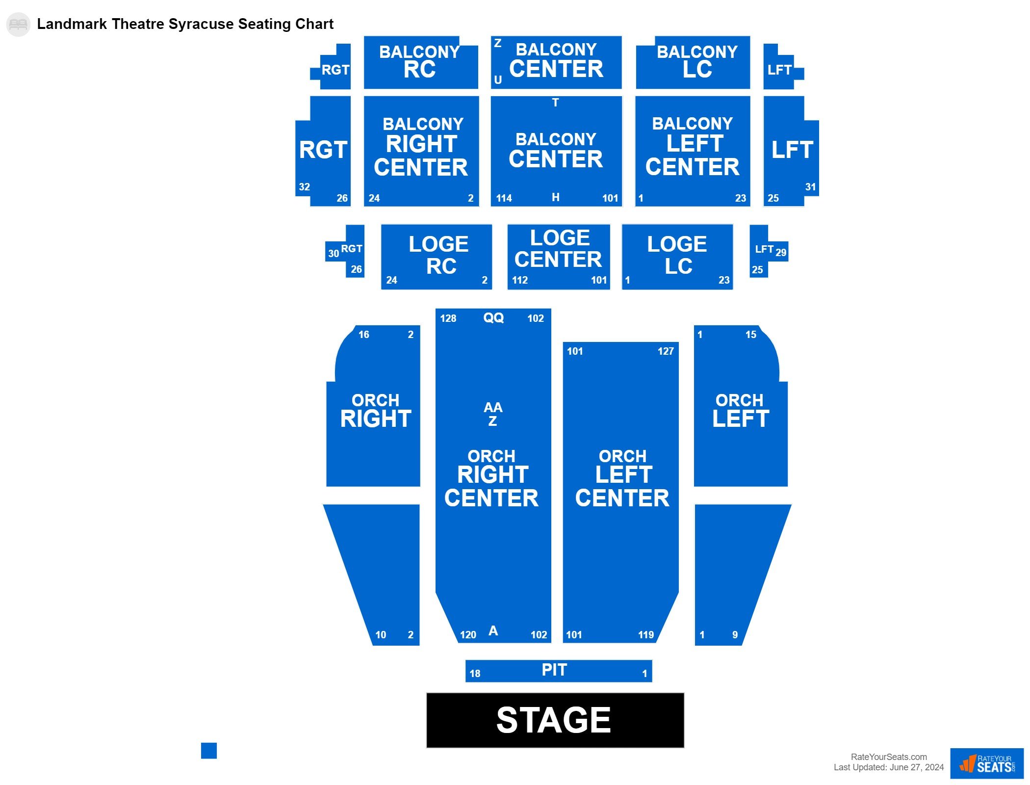 Interactive seating chart Comedy seating chart at Landmark Theatre Syracuse