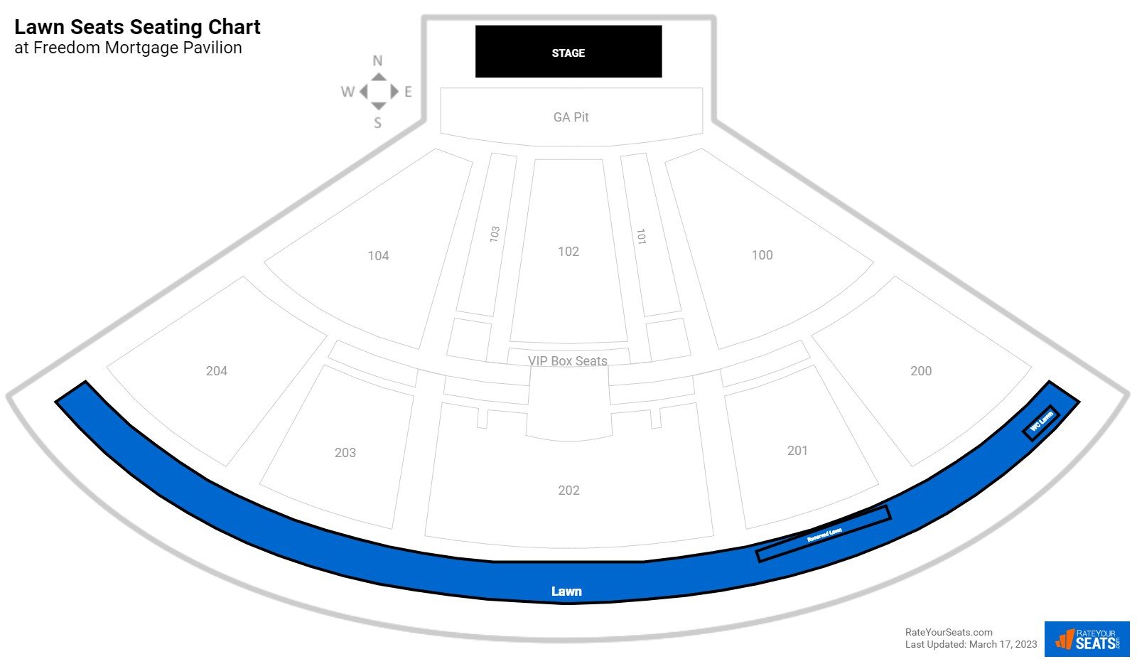 Concert Lawn Seats Seating Chart at Freedom Mortgage Pavilion
