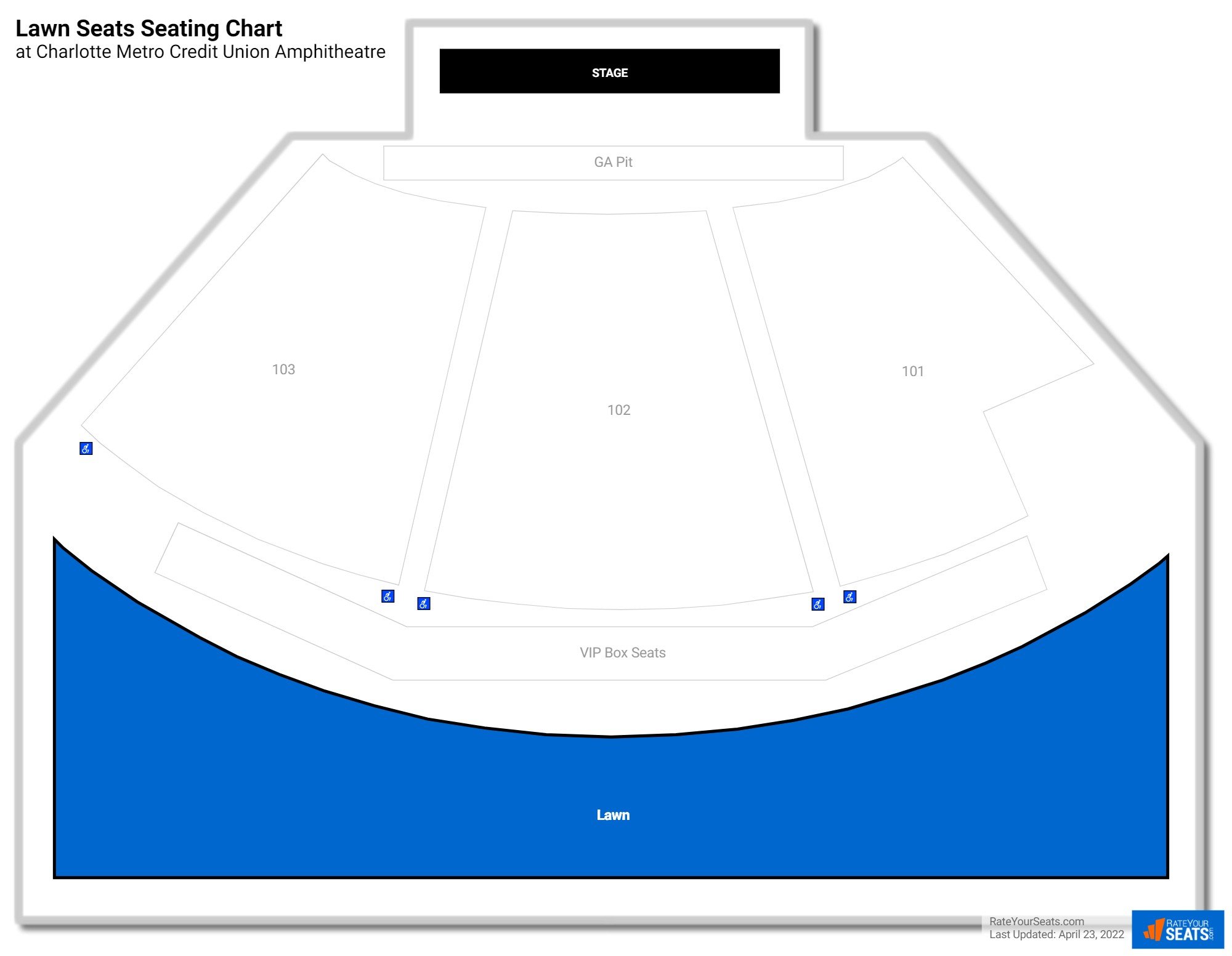 Concert Lawn Seats Seating Chart at Charlotte Metro Credit Union Amphitheatre