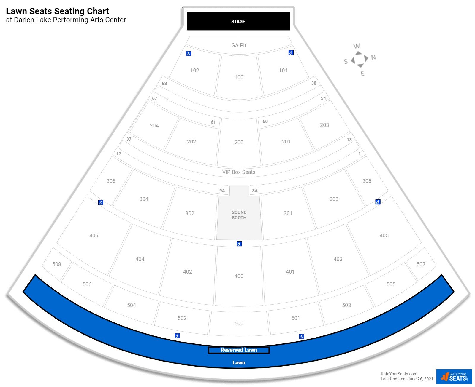 Concert Lawn Seats Seating Chart at Darien Lake Amphitheater