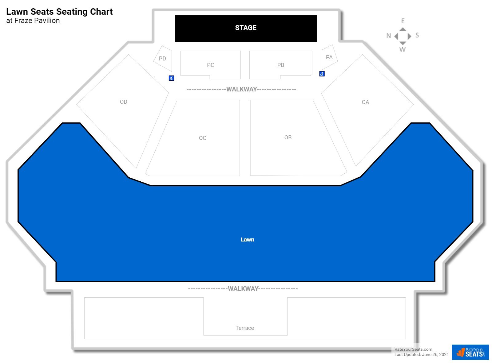 Concert Lawn Seats Seating Chart at Fraze Pavilion