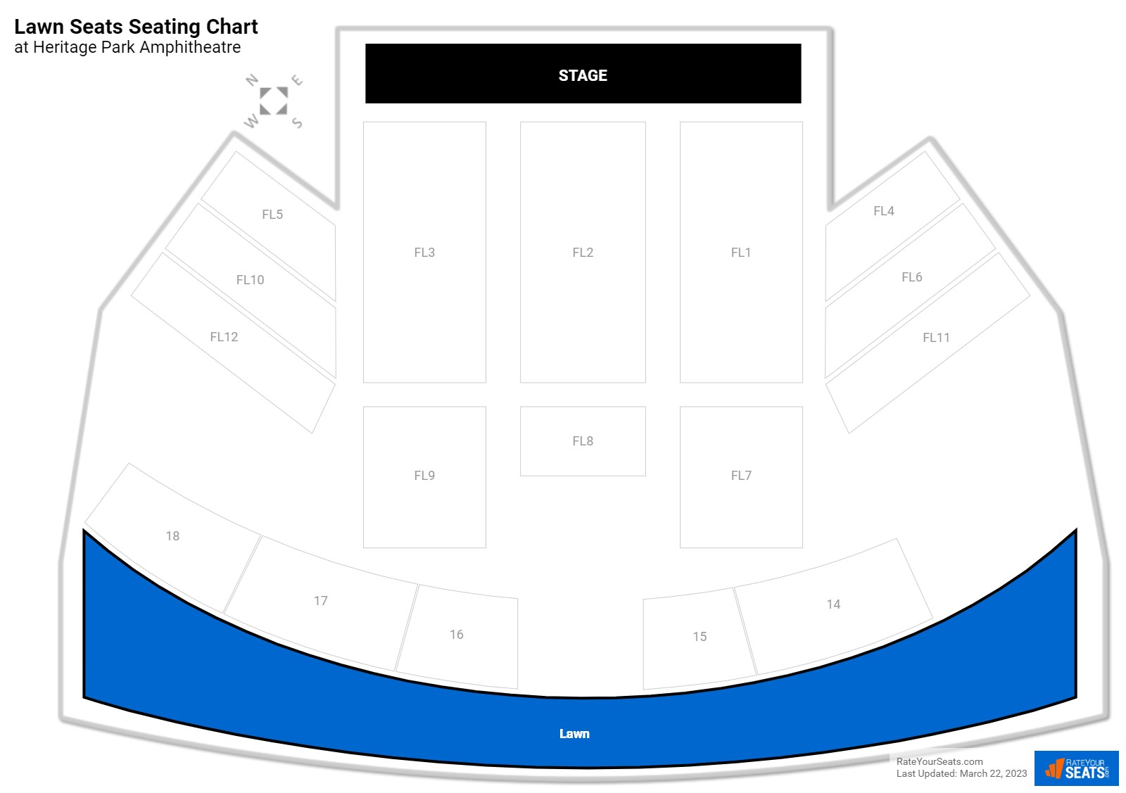 Concert Lawn Seats Seating Chart at Heritage Park Amphitheatre