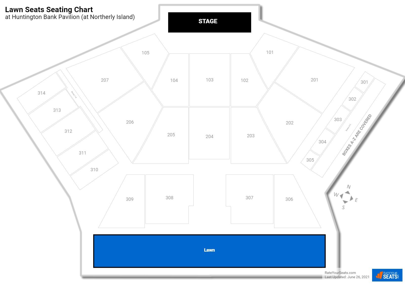 Huntington Bank Pavilion At Northerly Island Lawn Seats Rateyourseats Com